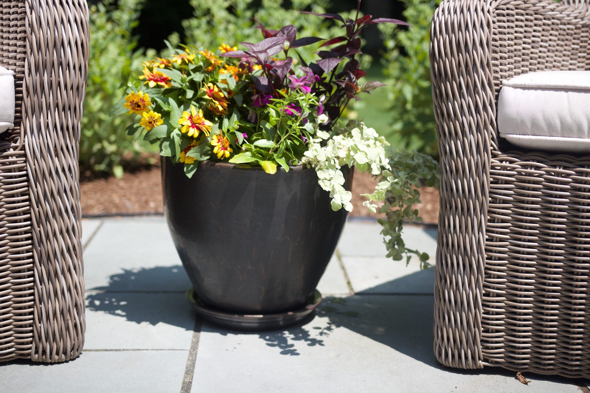 slide 6 of 6, allen + roth 8.85-in Gun Metal Glazed ceramic Plant Saucer, 1 ct