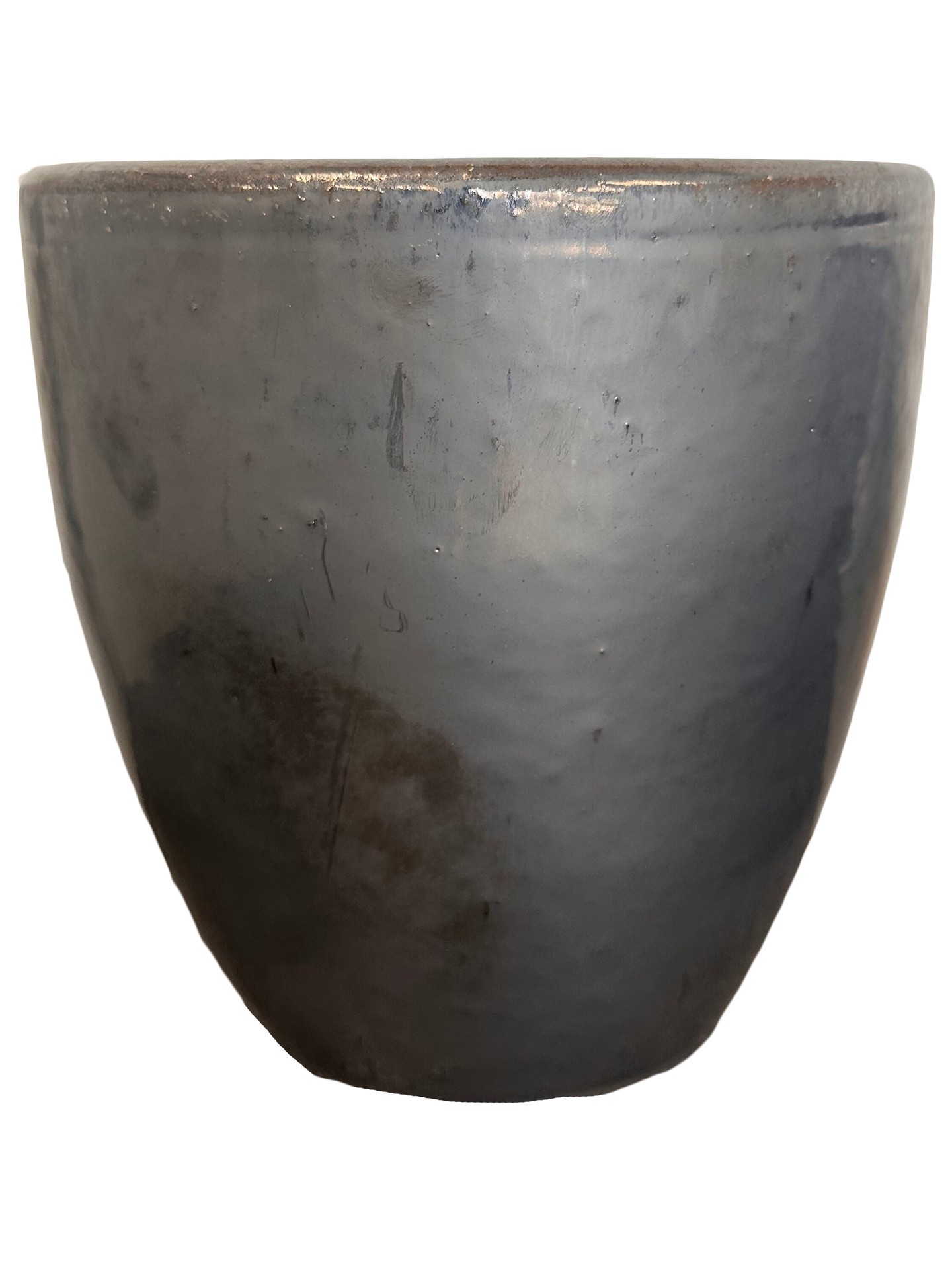 slide 1 of 5, allen + roth Round 15.1-in W x 15.1-in L Gray Ceramic Indoor/Outdoor Planter, 1 ct