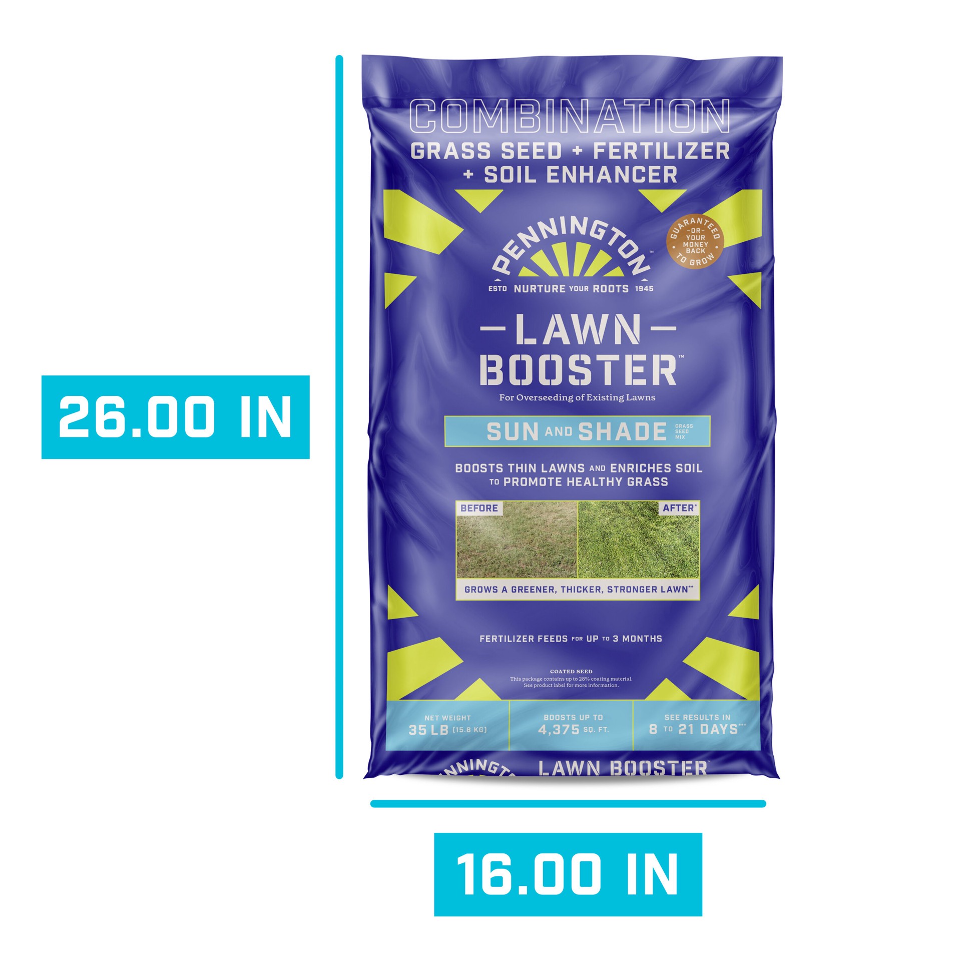 slide 4 of 6, Pennington 35-lbs. Sun and shade Lawn Repair Mix, 1 ct