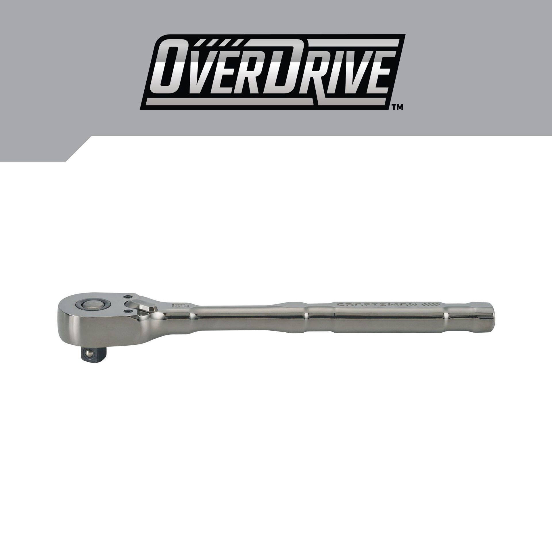 slide 2 of 6, CRAFTSMAN OVERDRIVE 180 -Tooth 1/2-in Drive Gunmetal Handle Ratchet, 1 ct