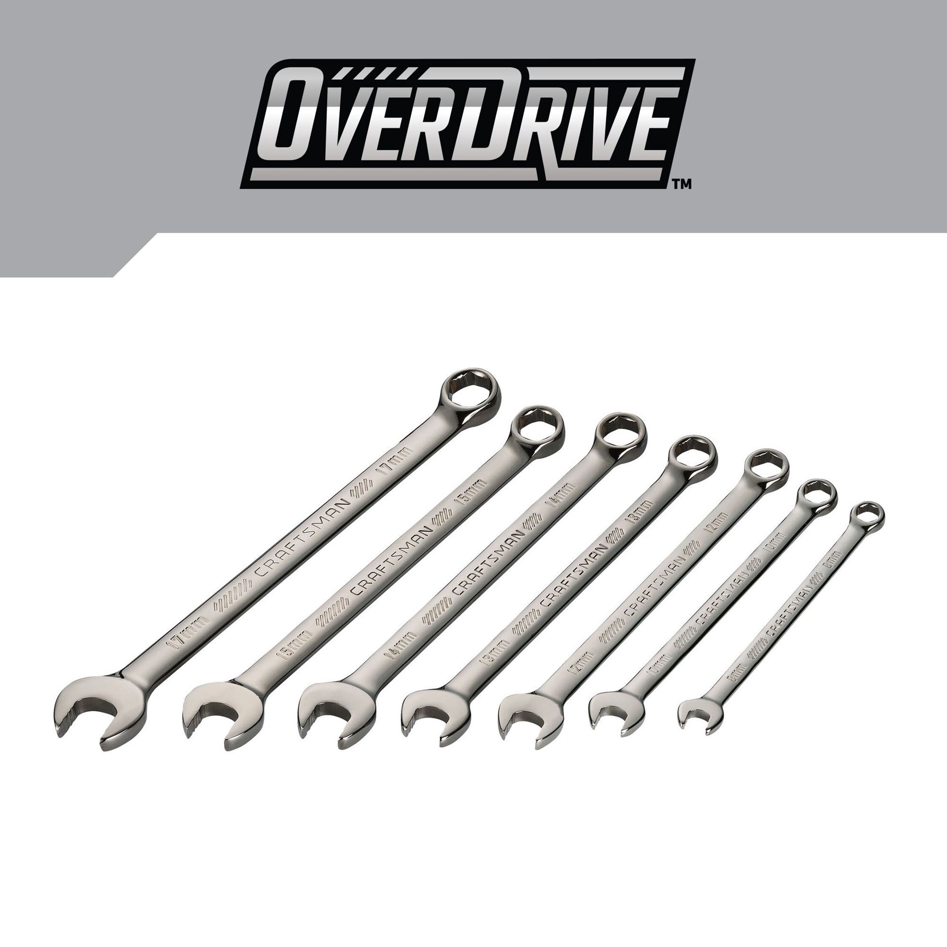 slide 4 of 6, CRAFTSMAN OVERDRIVE 7 -Piece Set 6-point Metric Standard Combination Wrench Includes Hard Case, 1 ct