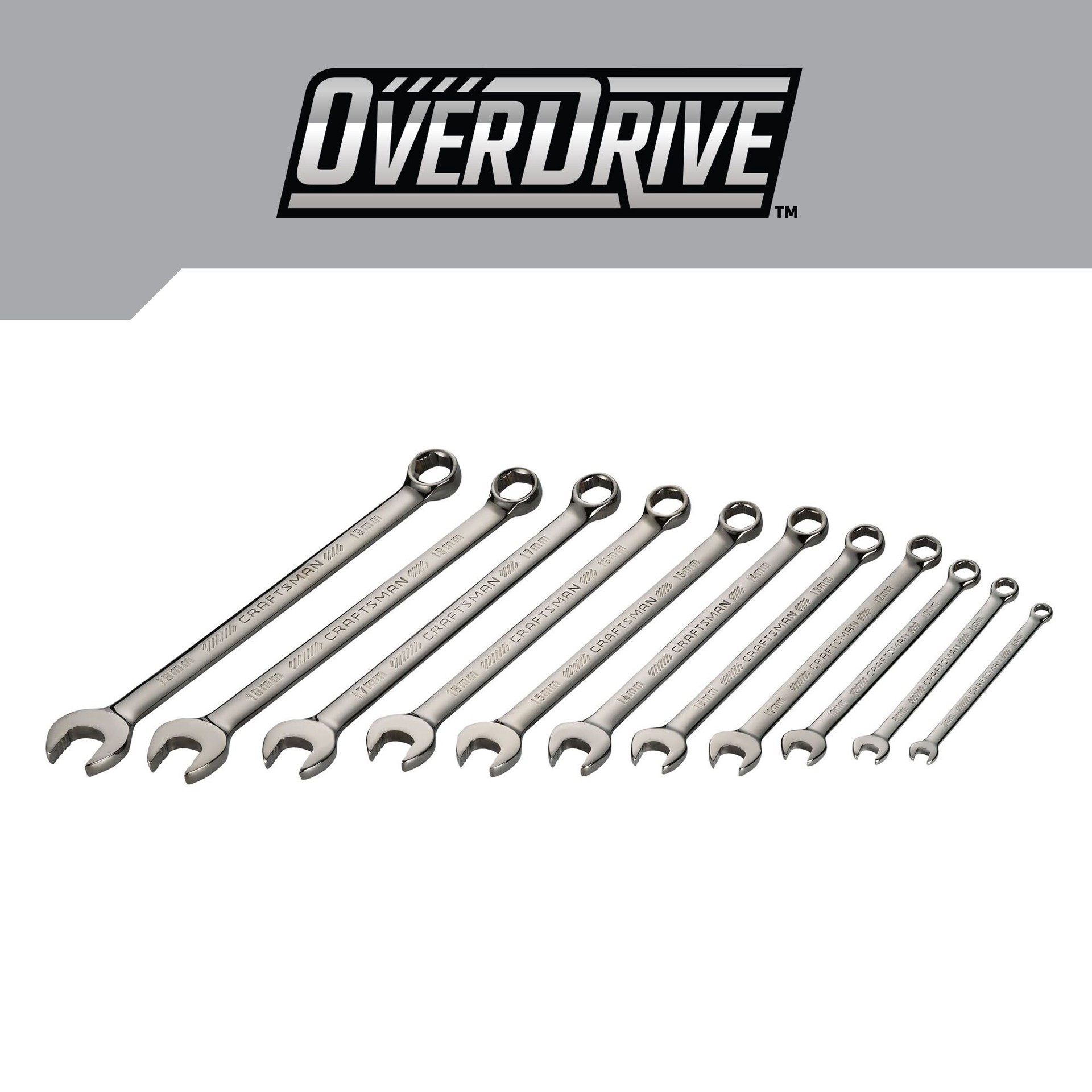 slide 4 of 6, CRAFTSMAN OVERDRIVE 11 -Piece Set 6-point Metric Standard Combination Wrench Includes Hard Case, 1 ct