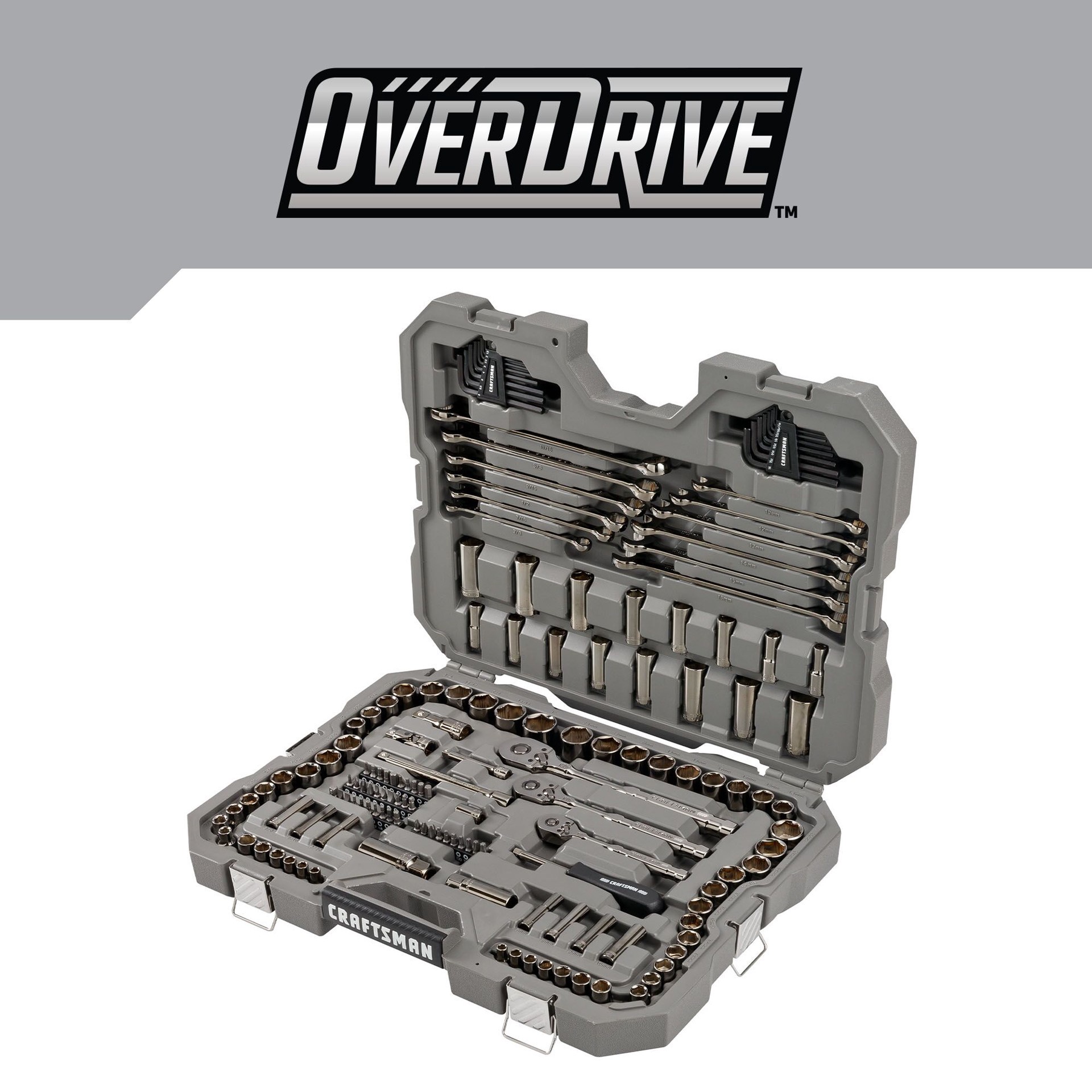 slide 1 of 6, CRAFTSMAN OVERDRIVE 154 -Piece Metric and standard (SAE) Mechanics Tool Set with Hard Case, 1 ct