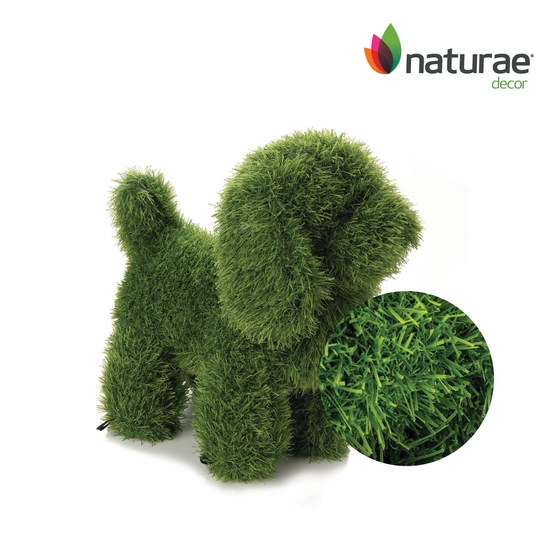 slide 3 of 5, naturae decor 13-in H x 9.1-in W Green Dog Topiary Garden Statue, 1 ct