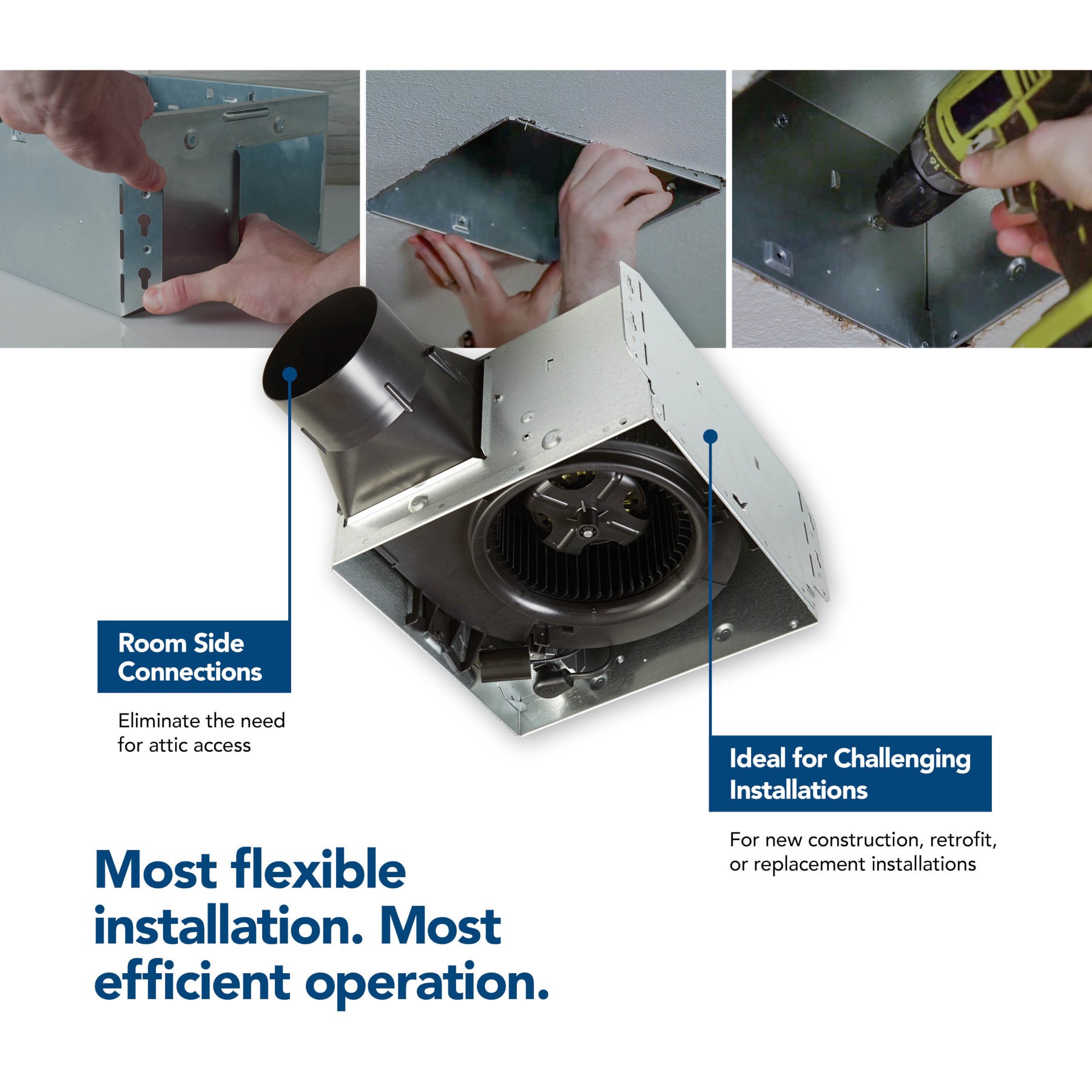 slide 4 of 6, Broan Chroma Comfort 1.5-Sone 110-CFM White Decorative Lighted Bluetooth Compatibility Bathroom Fan, 1 ct