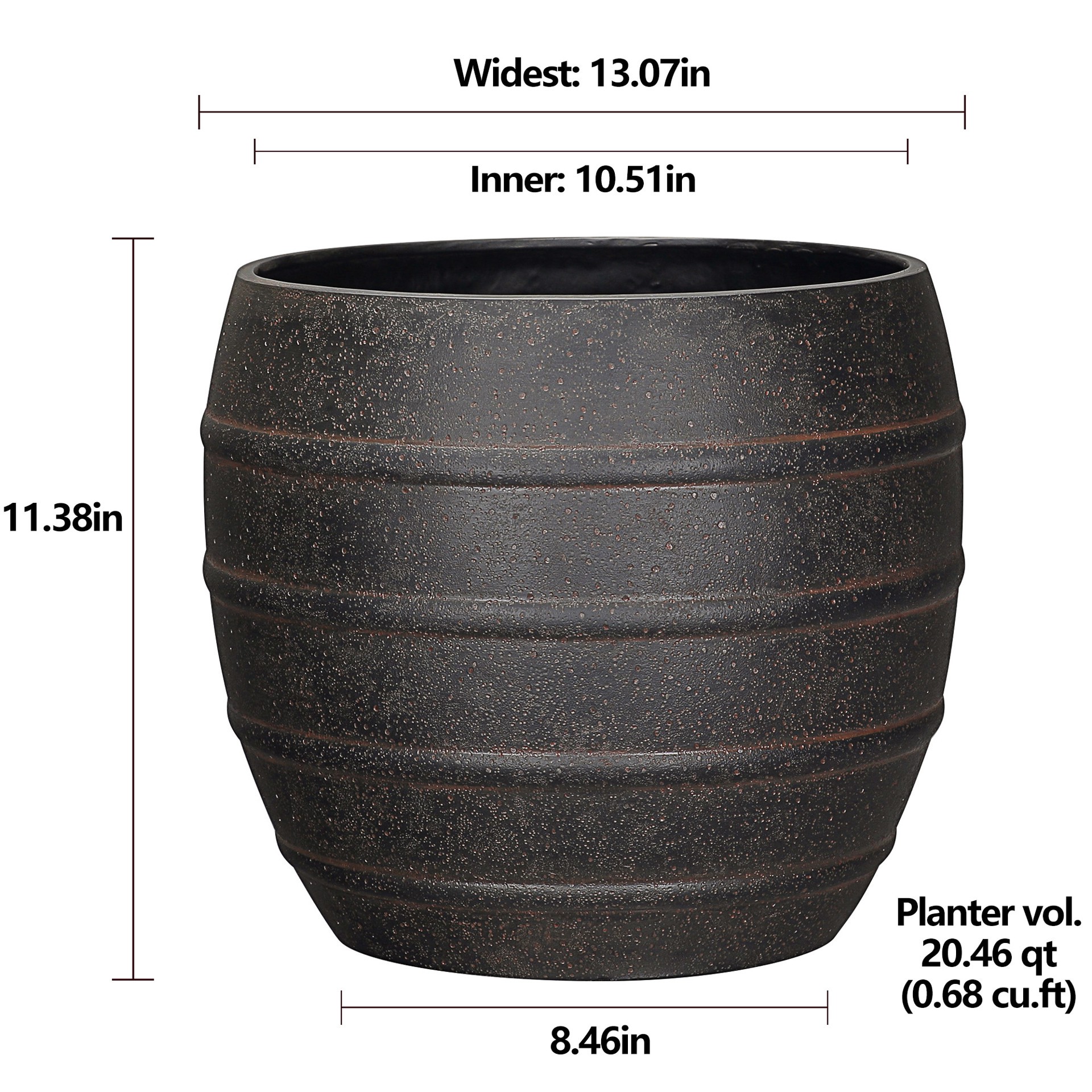 slide 4 of 6, allen + roth Round 10.51-in W x 10.51-in L Bronze Resin Indoor/Outdoor Planter, 1 ct