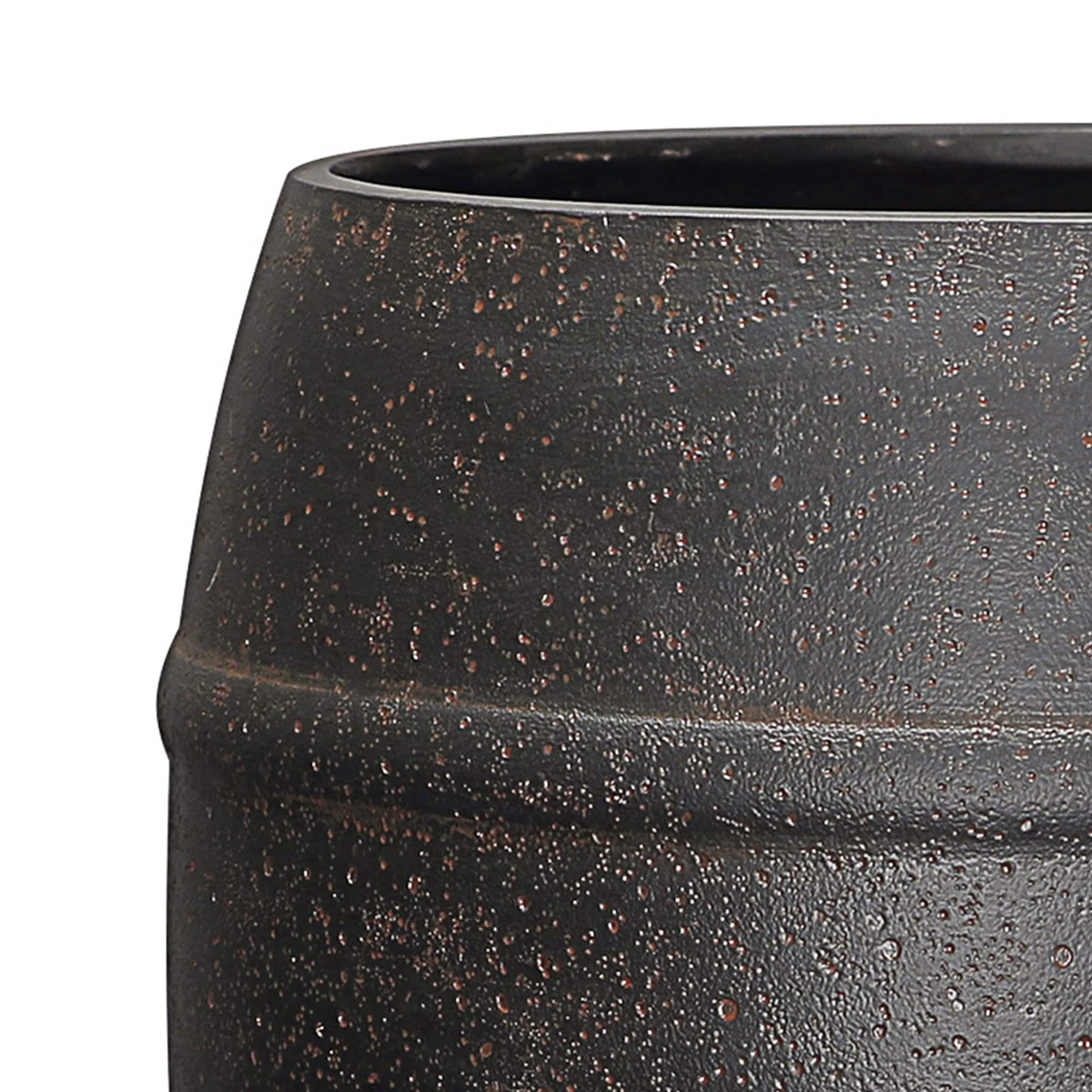 slide 3 of 6, allen + roth Round 11.14-in W x 11.14-in L Bronze Resin Indoor/Outdoor Planter, 1 ct