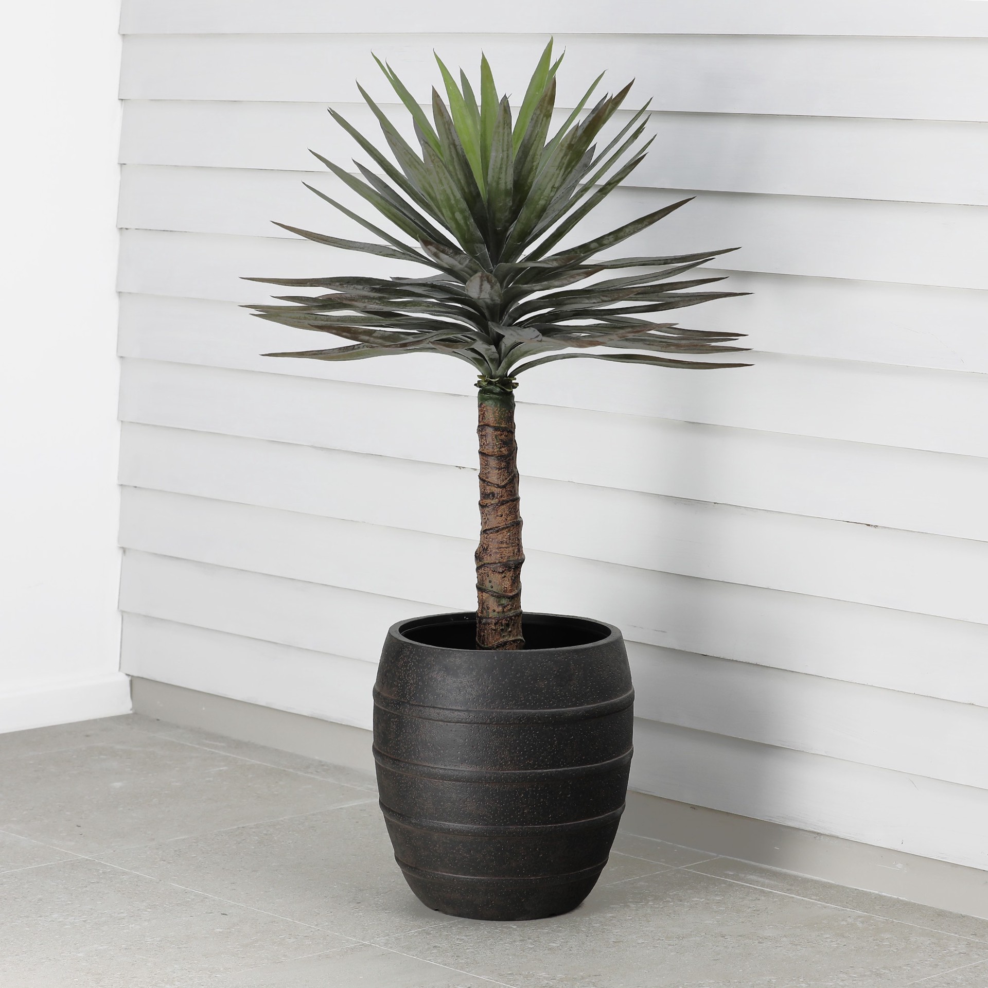 slide 2 of 6, allen + roth Round 11.14-in W x 11.14-in L Bronze Resin Indoor/Outdoor Planter, 1 ct