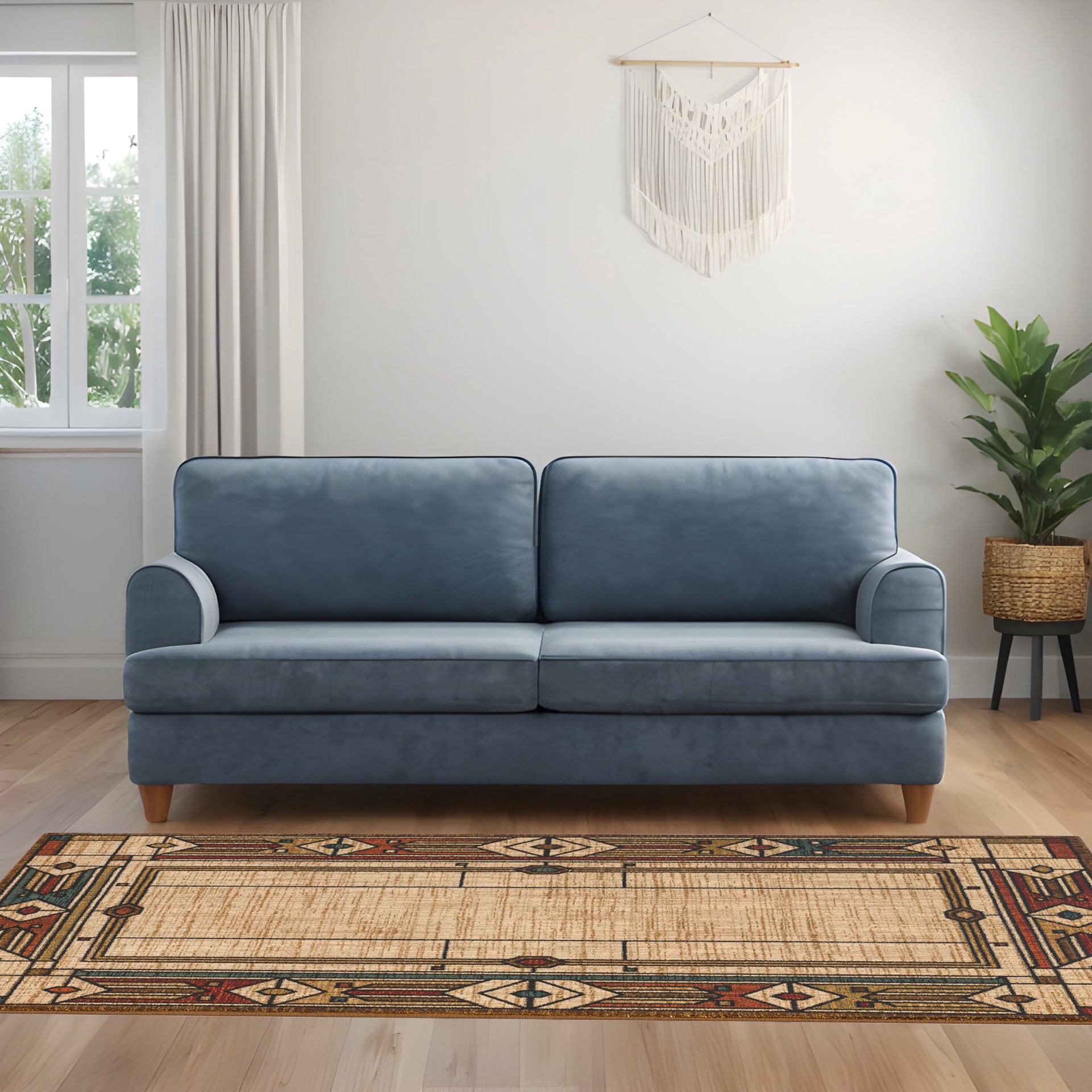 slide 2 of 6, allen + roth Looking Glass 5 x 8 (ft) Loomed Brown Rectangular Indoor Pet Friendly Area rug, 1 ct