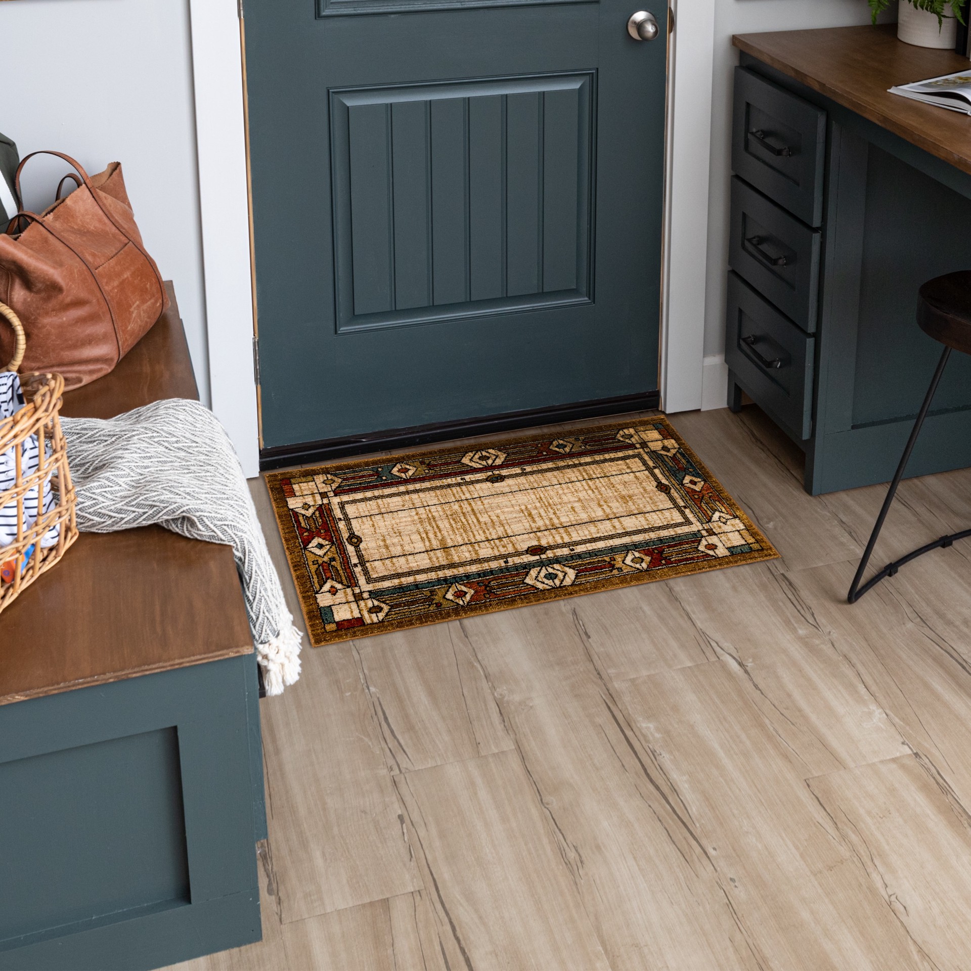 slide 1 of 6, allen + roth Looking Glass 2 x 4 (ft) Loomed Brown Rectangular Indoor Pet Friendly Area rug, 1 ct