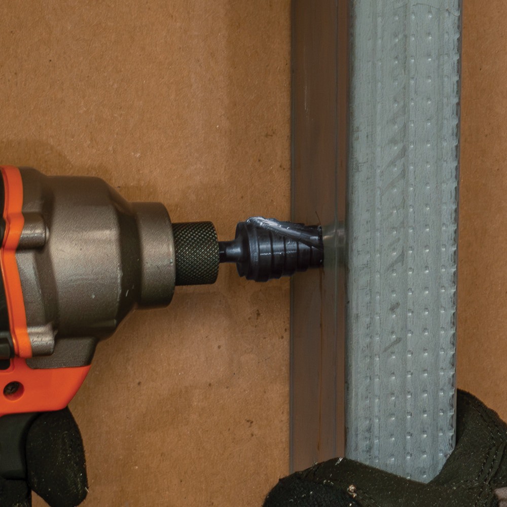 slide 6 of 6, Klein Tools Premium All Purpose Quick Release Step Bit Kit, 3 Piece, 1 ct