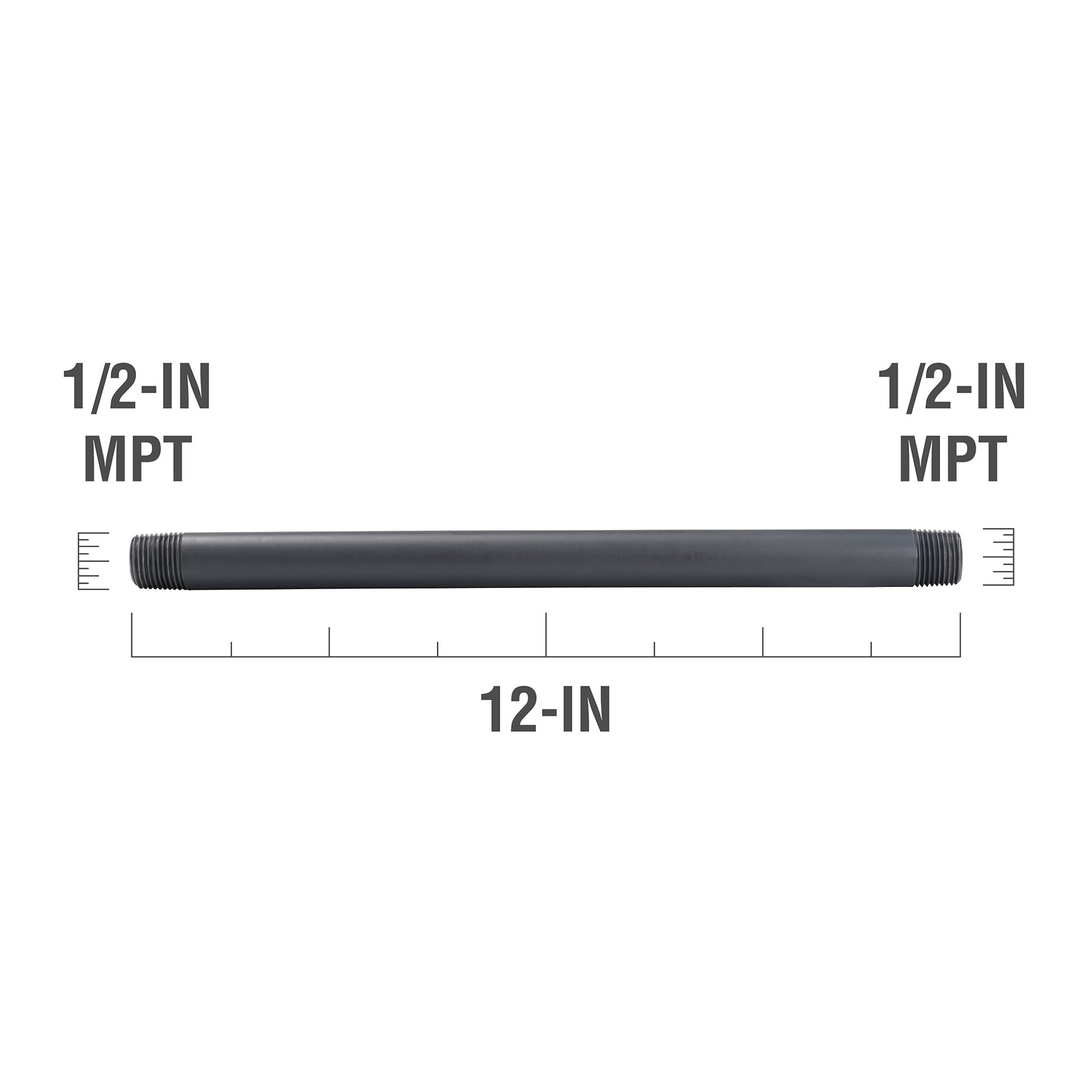 slide 3 of 5, B&K 1/2-in x 12-in Schedule 80 PVC Nipple, 1 ct