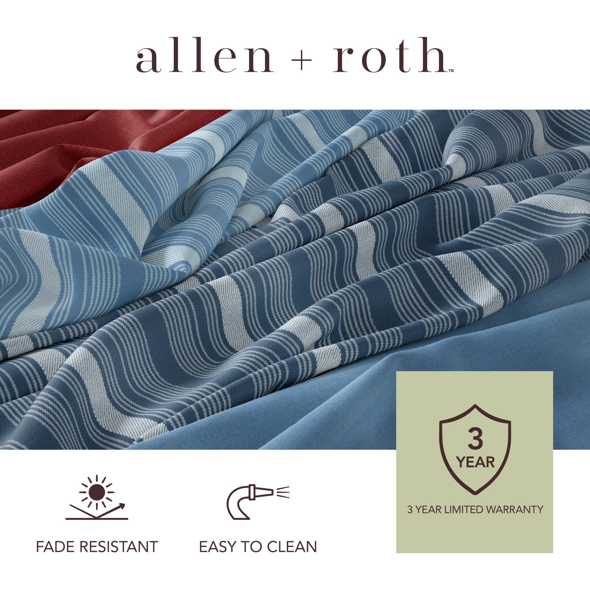 slide 5 of 6, allen + roth 18-in x 19-in Cornflower Canvas Patio chair cushion, 1 ct