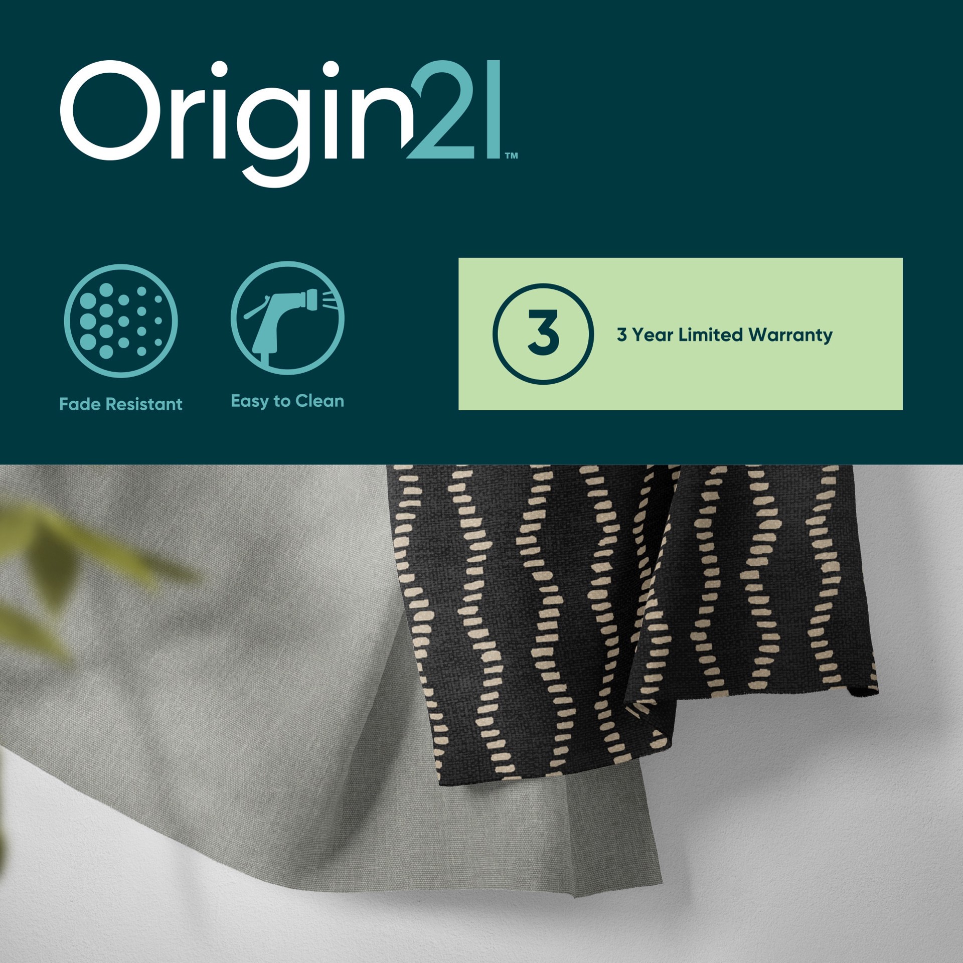 slide 5 of 6, Origin 21 20-in x 20-in Black Helix Jacquard Patio chair cushion, 1 ct