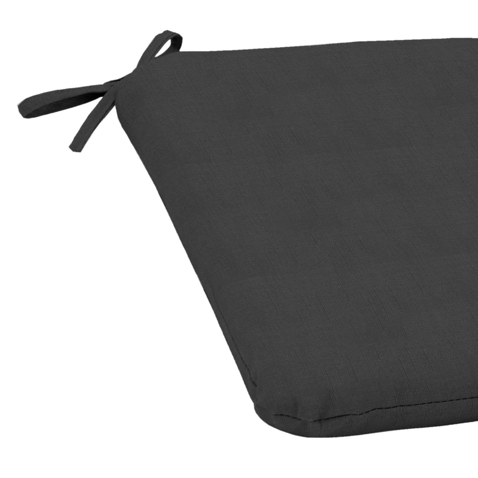 slide 6 of 6, allen + roth with STAINMASTER 18-in x 19-in Black Madera Linen Patio chair cushion, 1 ct