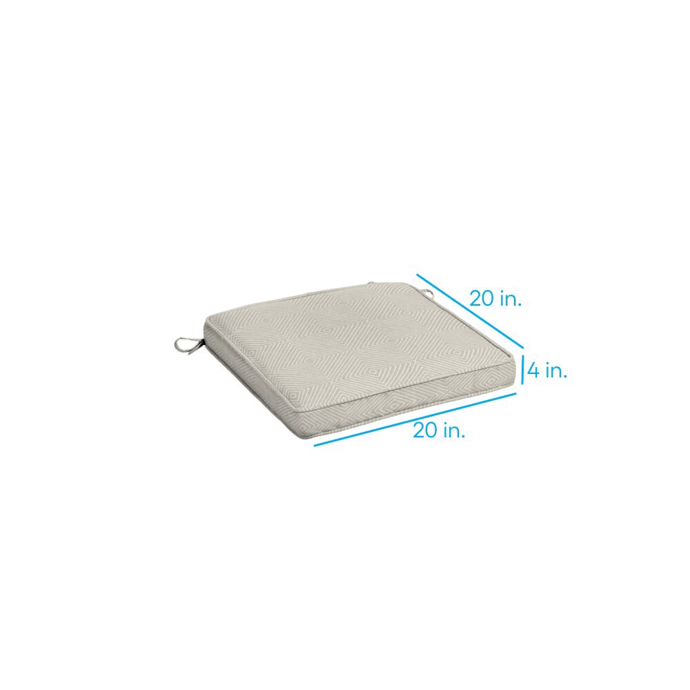 slide 6 of 6, allen + roth with STAINMASTER 20-in x 20-in Grey Diamond Texture Patio chair cushion, 1 ct