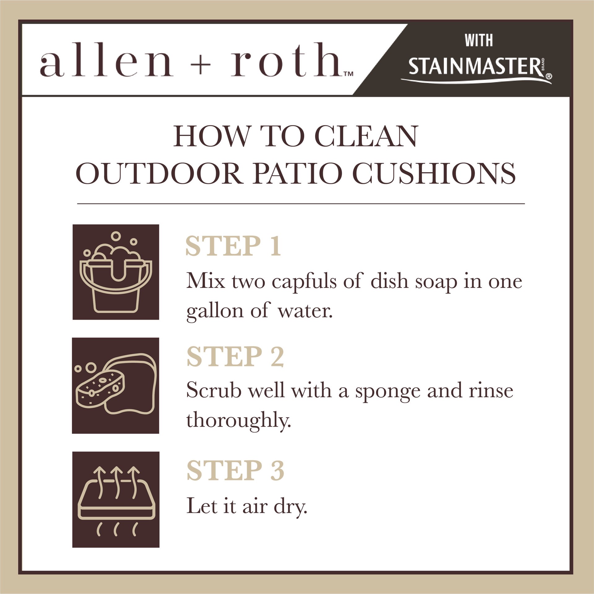 slide 3 of 6, allen + roth with STAINMASTER 25-in x 25-in 2 -Piece Grey Madera Linen Deep seat patio chair cushion, 1 ct