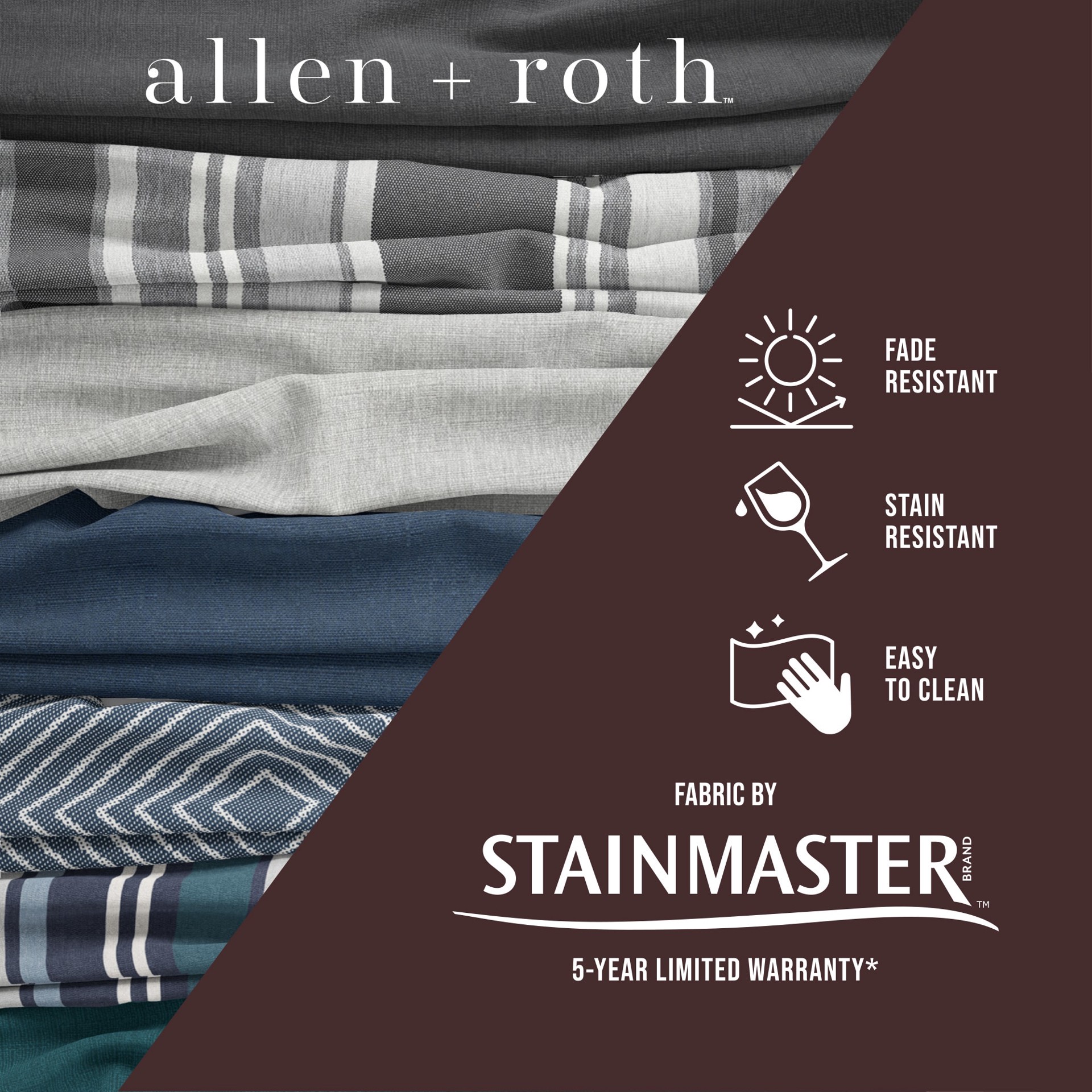 slide 6 of 6, allen + roth with STAINMASTER 20-in x 20-in Wheat Diamond Texture Patio chair cushion, 1 ct