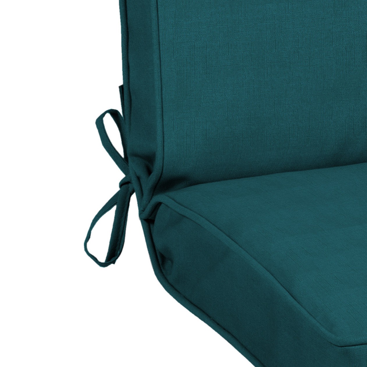 slide 6 of 6, allen + roth with STAINMASTER 20-in x 20-in Deep Lake Madera Linen High back patio chair cushion, 1 ct