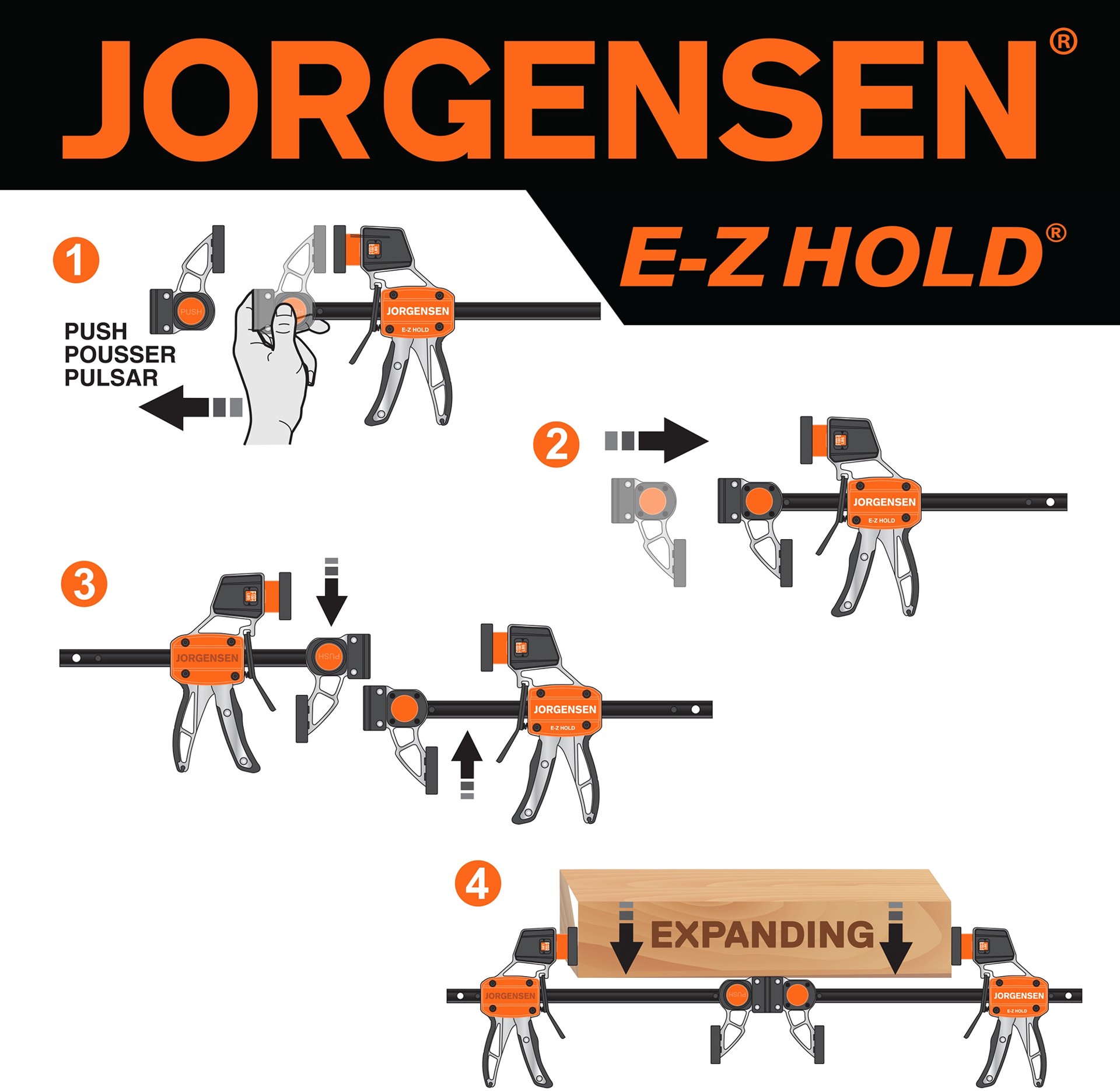 slide 4 of 6, Jorgensen 24-in Platinum Series 400-lb Trigger Clamp, 1 ct
