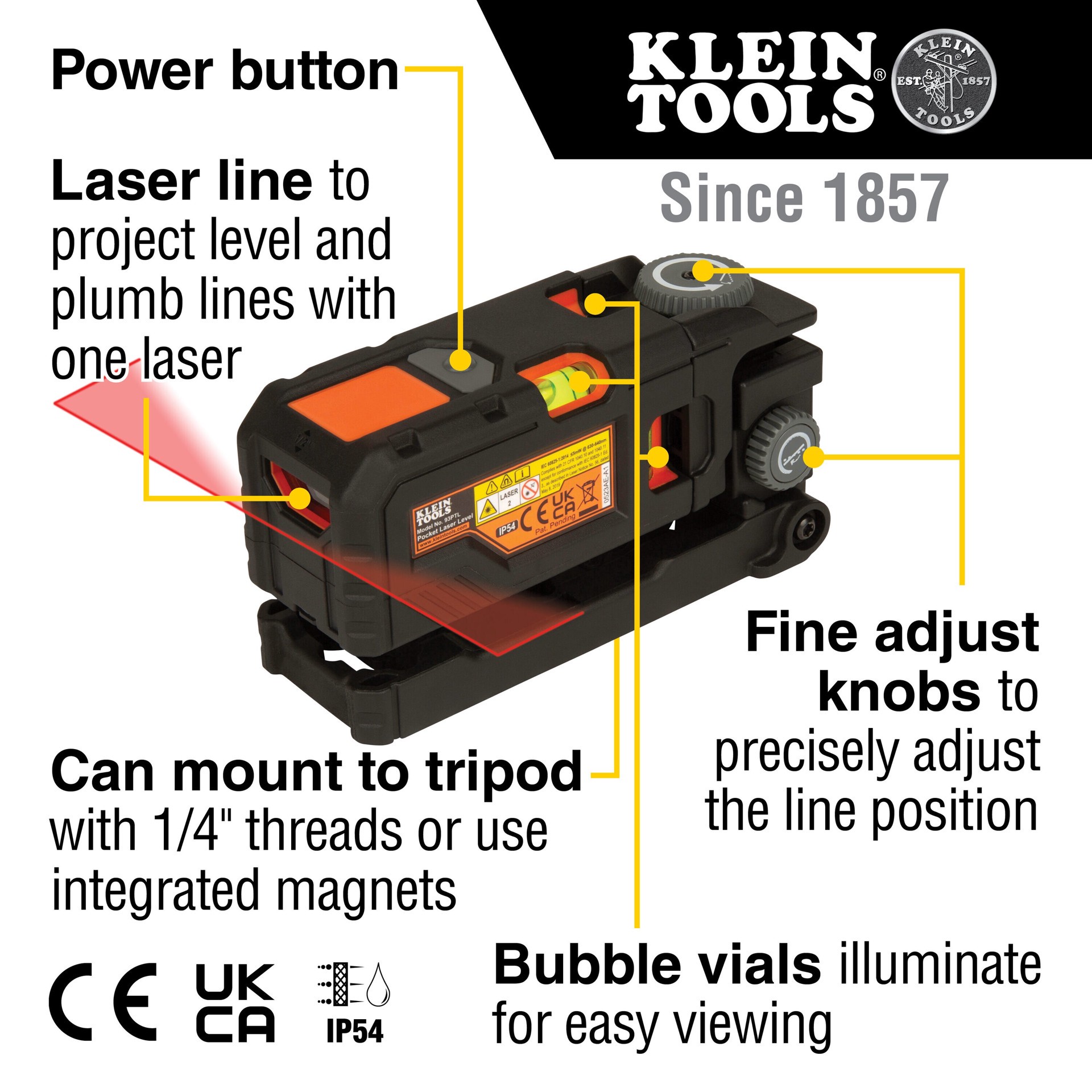 slide 2 of 6, Klein Tools Red Pocket Laser Level, 1 ct