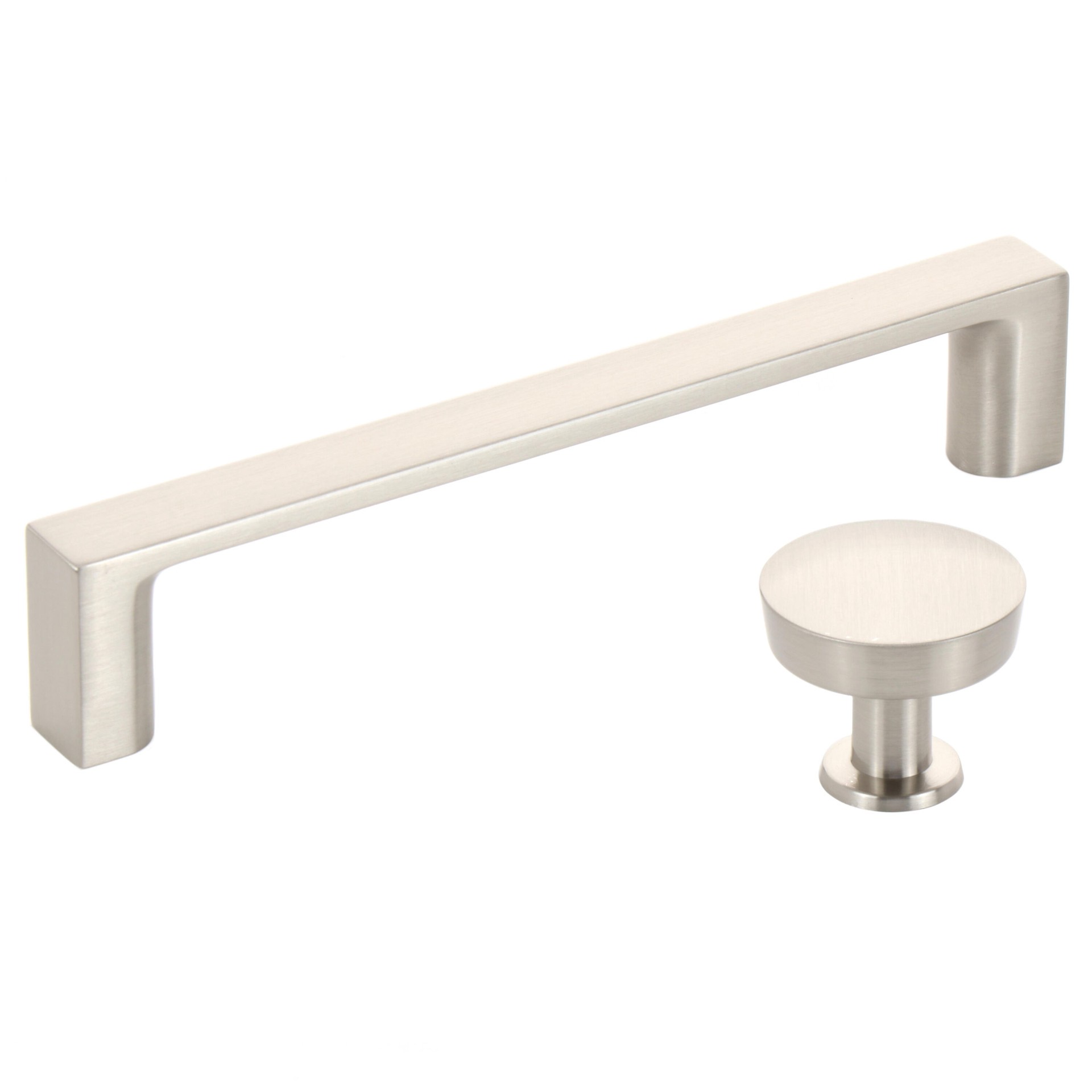 slide 2 of 6, Origin 21 Vero 5-1/16-in , 128mm Center to Center Satin Nickel Rectangular Bar Drawer Pull, 1 ct