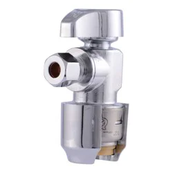 SharkBite 1/2-in Push-to-connect x 1/4-in Compression Brass Quarter turn Stop Angle valve