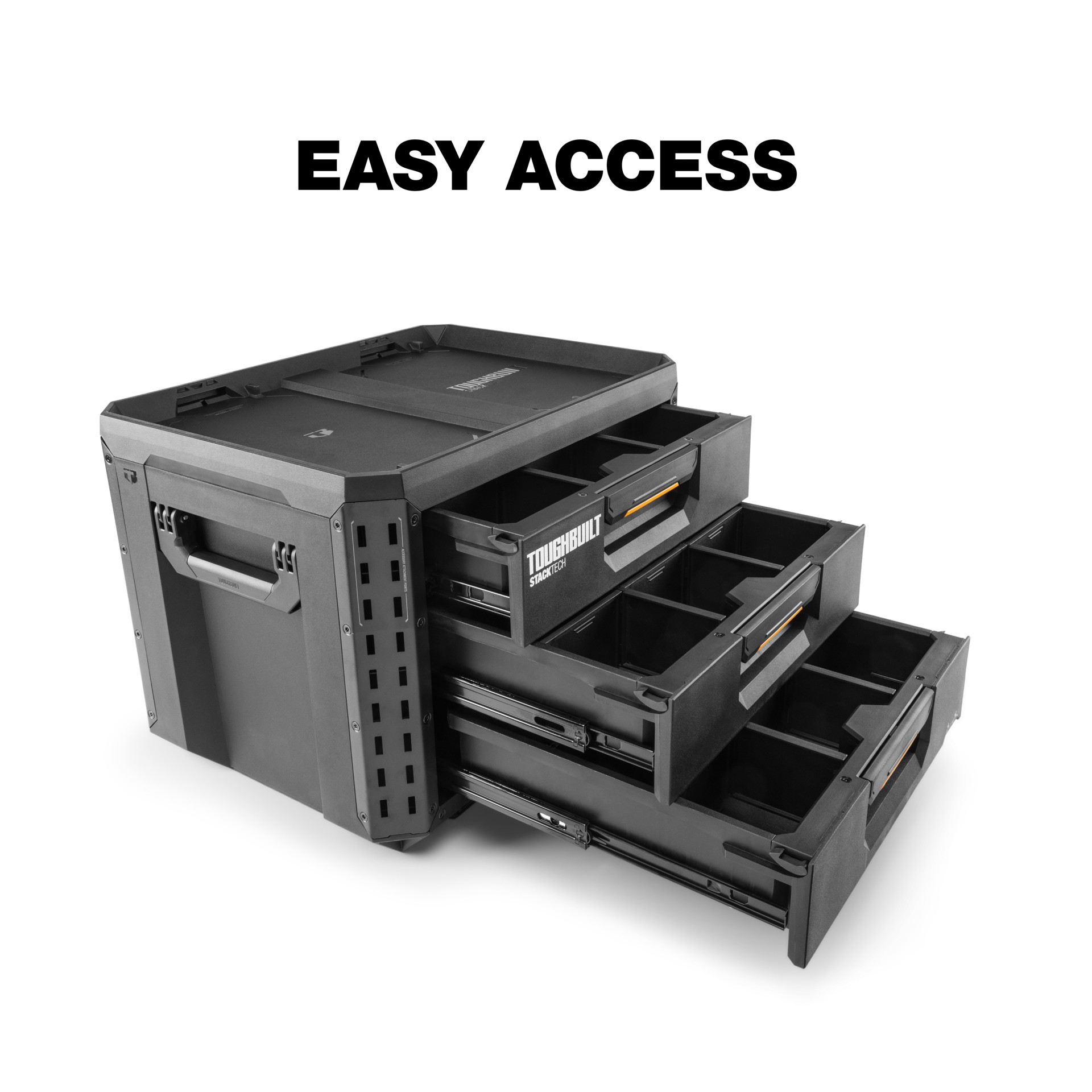 slide 5 of 6, TOUGHBUILT STACKTECH XL 21-in W x 15.6-in H x 16-in D 3 -Drawer Plastic/Metal Tool Box, 1 ct