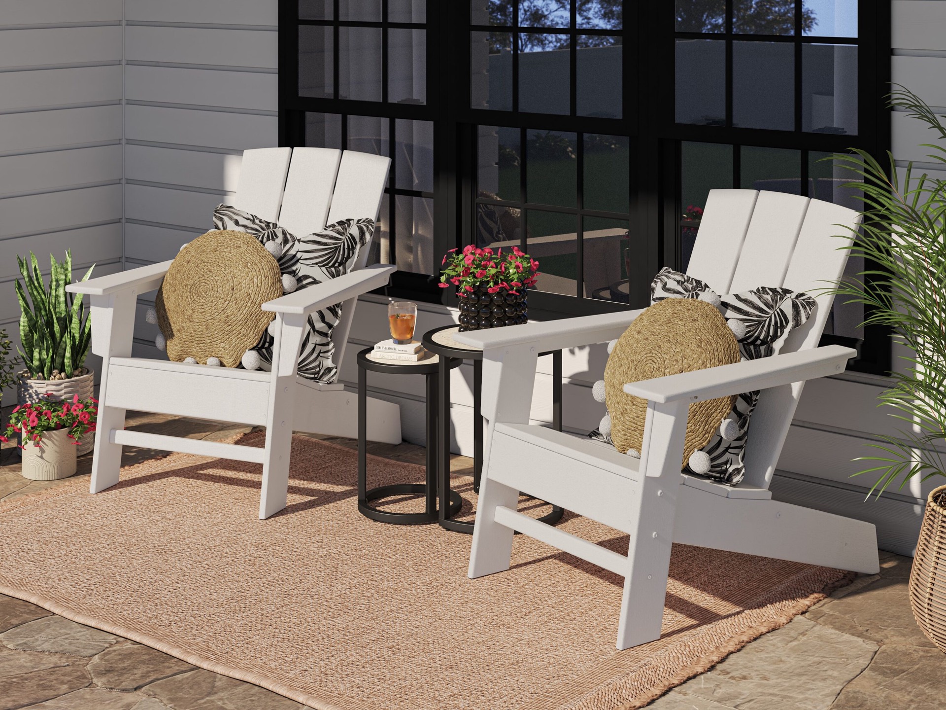 slide 4 of 6, allen + roth Round 9.8-in W x 9.8-in L Gray Ceramic Outdoor Planter, 1 ct