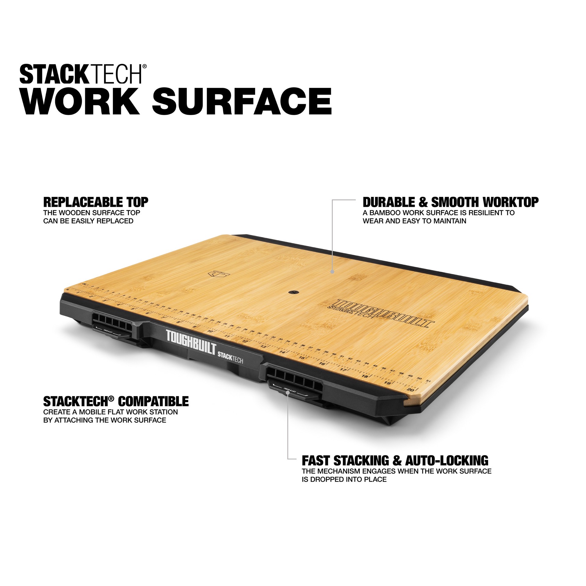 slide 2 of 6, TOUGHBUILT STACKTECH Wood Work surface, 1 ct
