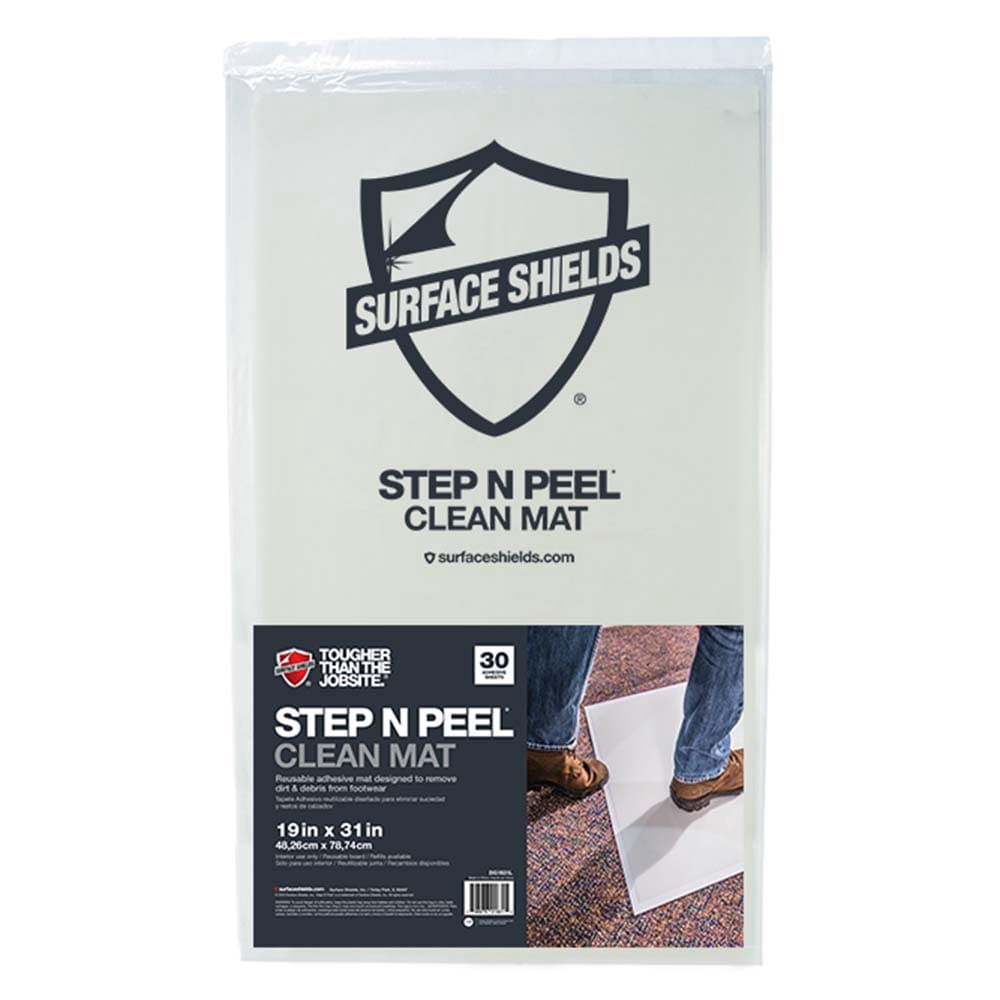 slide 1 of 6, Surface Shields 19-in x 31-in Clear Plastic Non-Slip Grip Indoor or outdoor Door Mat, 1 ct