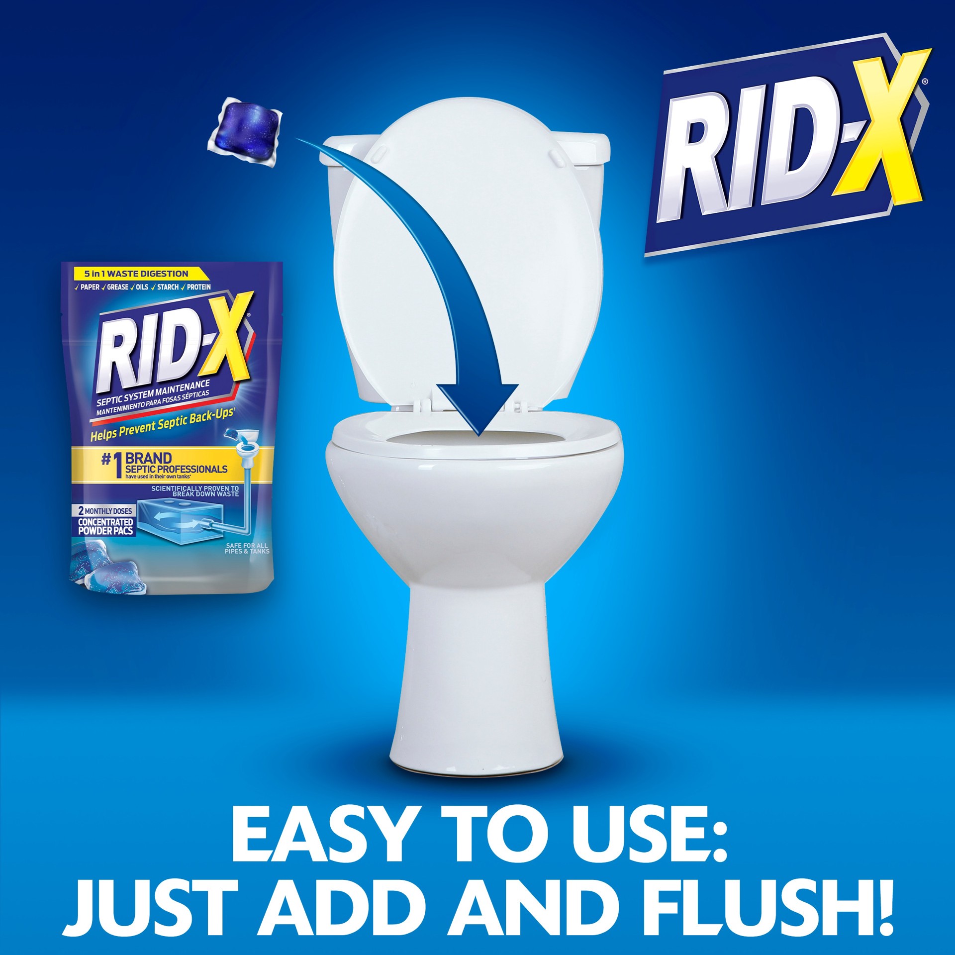 slide 4 of 6, Rid-X Pro Septi-Pacs 3 -Pack 3.2 -oz Septic Cleaner, 1 ct