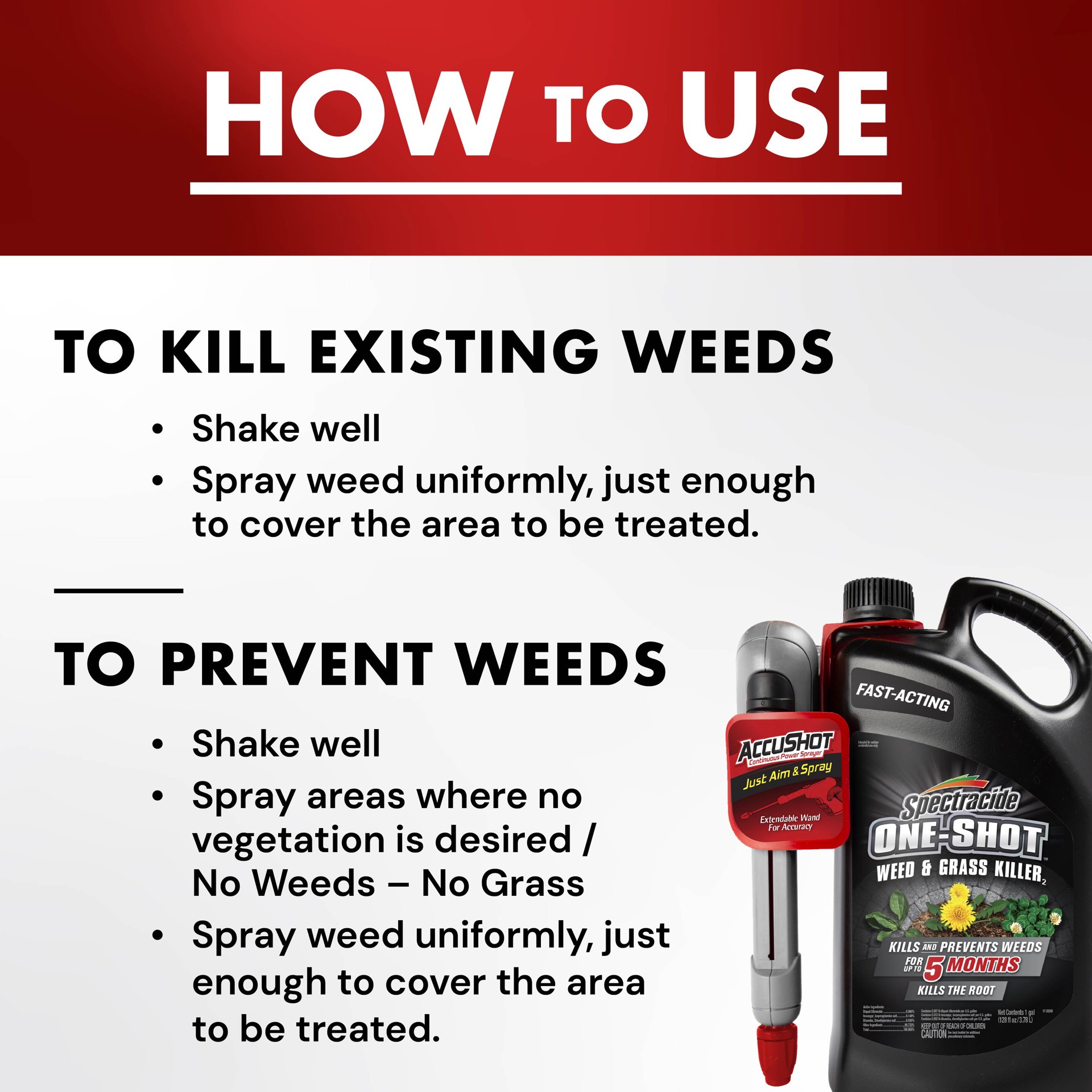 slide 6 of 6, Spectracide One-Shot 5 Month Control 1 -Gallon Ready to Use Weed and Grass Killer, 1 ct