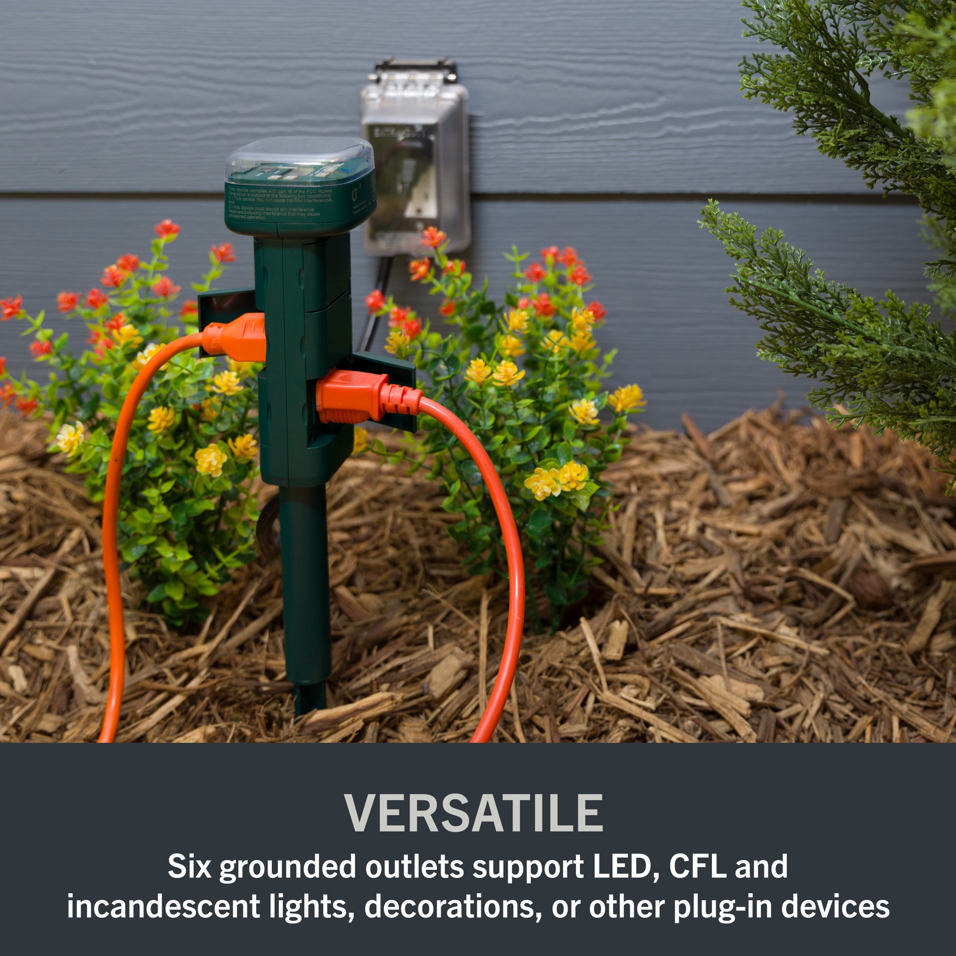 slide 3 of 6, Utilitech 15 -Amps 120-volt Outdoor 6 -Outlet Programmable Countdown Digital Lighting Timer, 1 ct