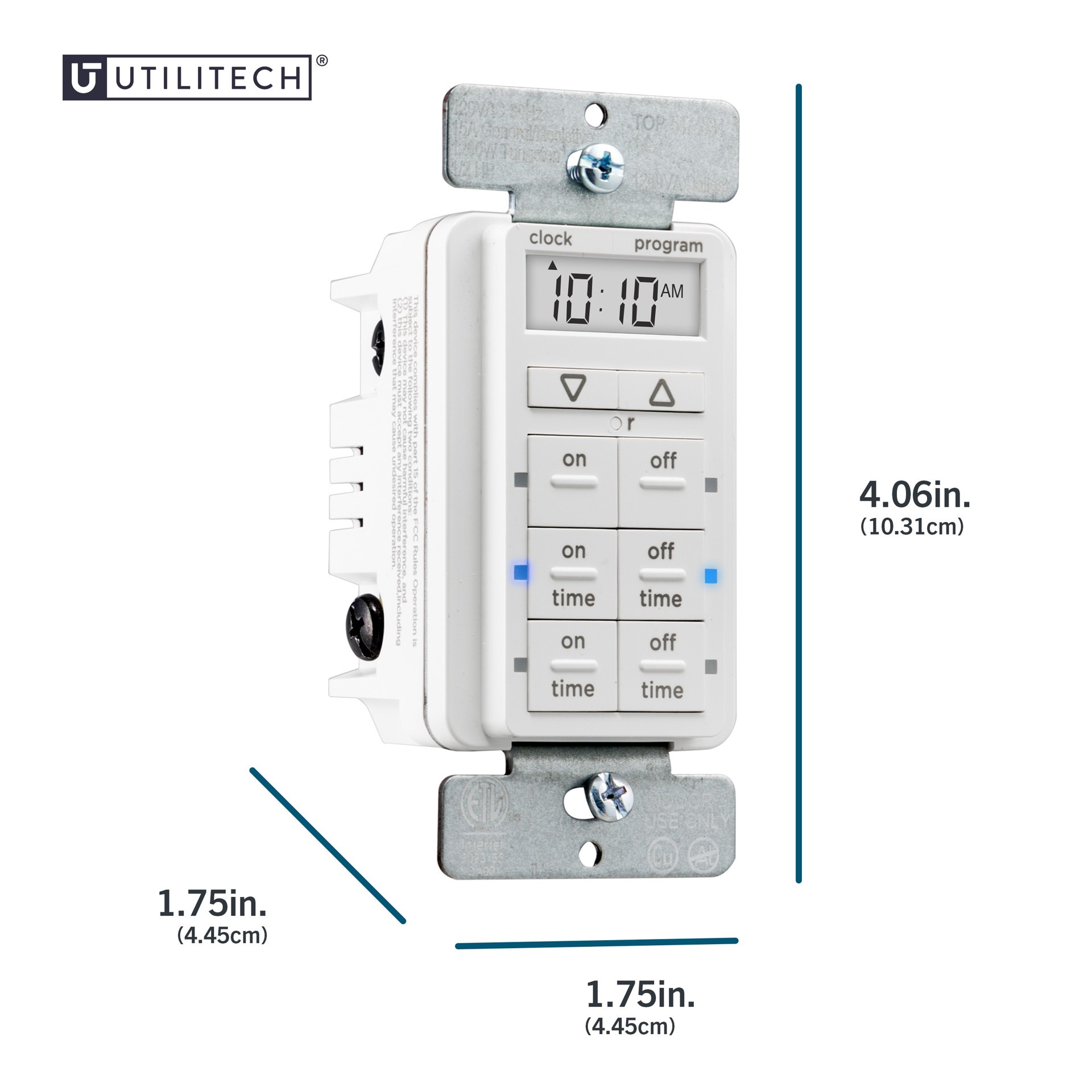 slide 2 of 6, Utilitech 15 -Amps 120-volt Indoor Programmable Digital Lighting Timer, 1 ct