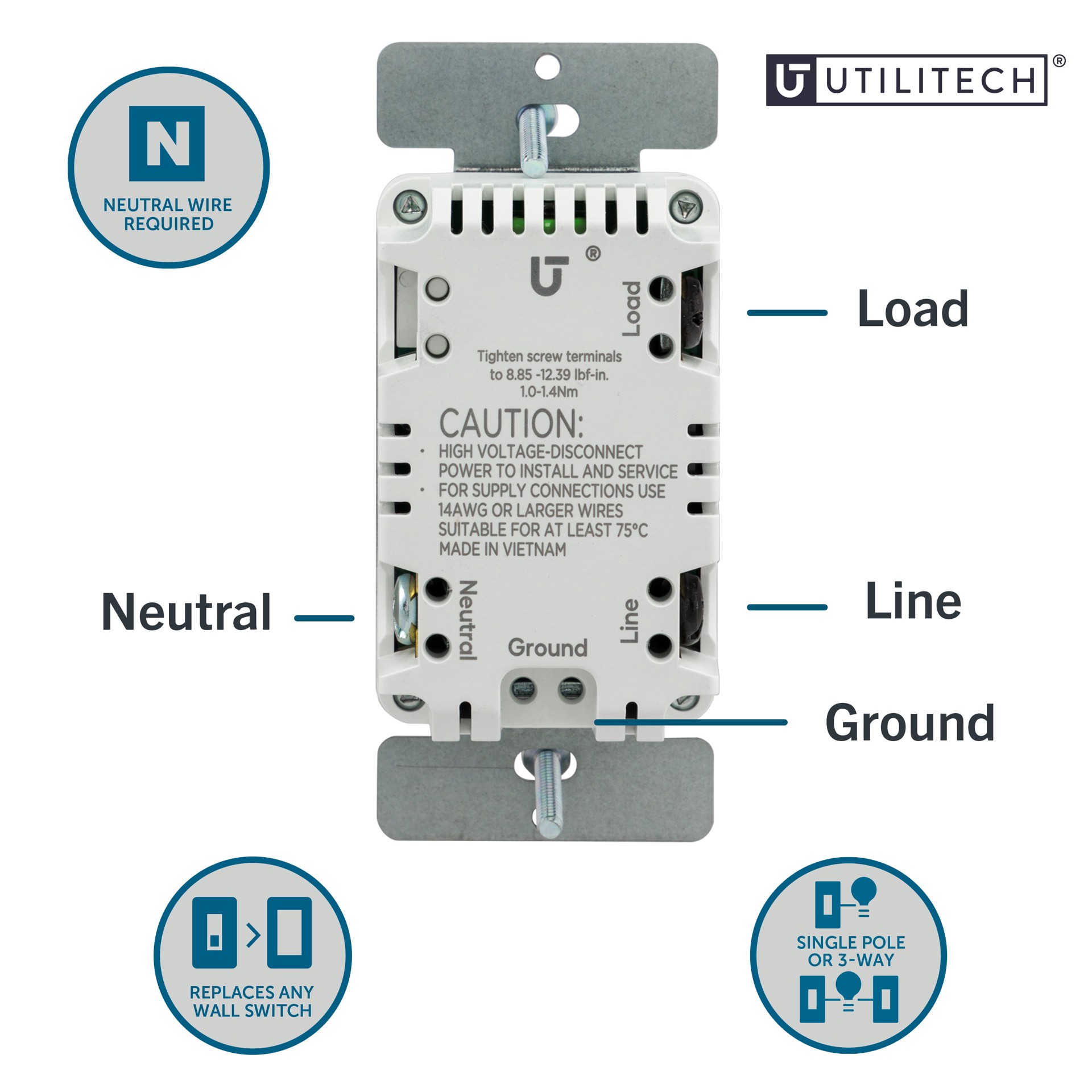 slide 6 of 6, Utilitech 15 -Amps 120-volt Indoor Programmable Digital Lighting Timer, 1 ct