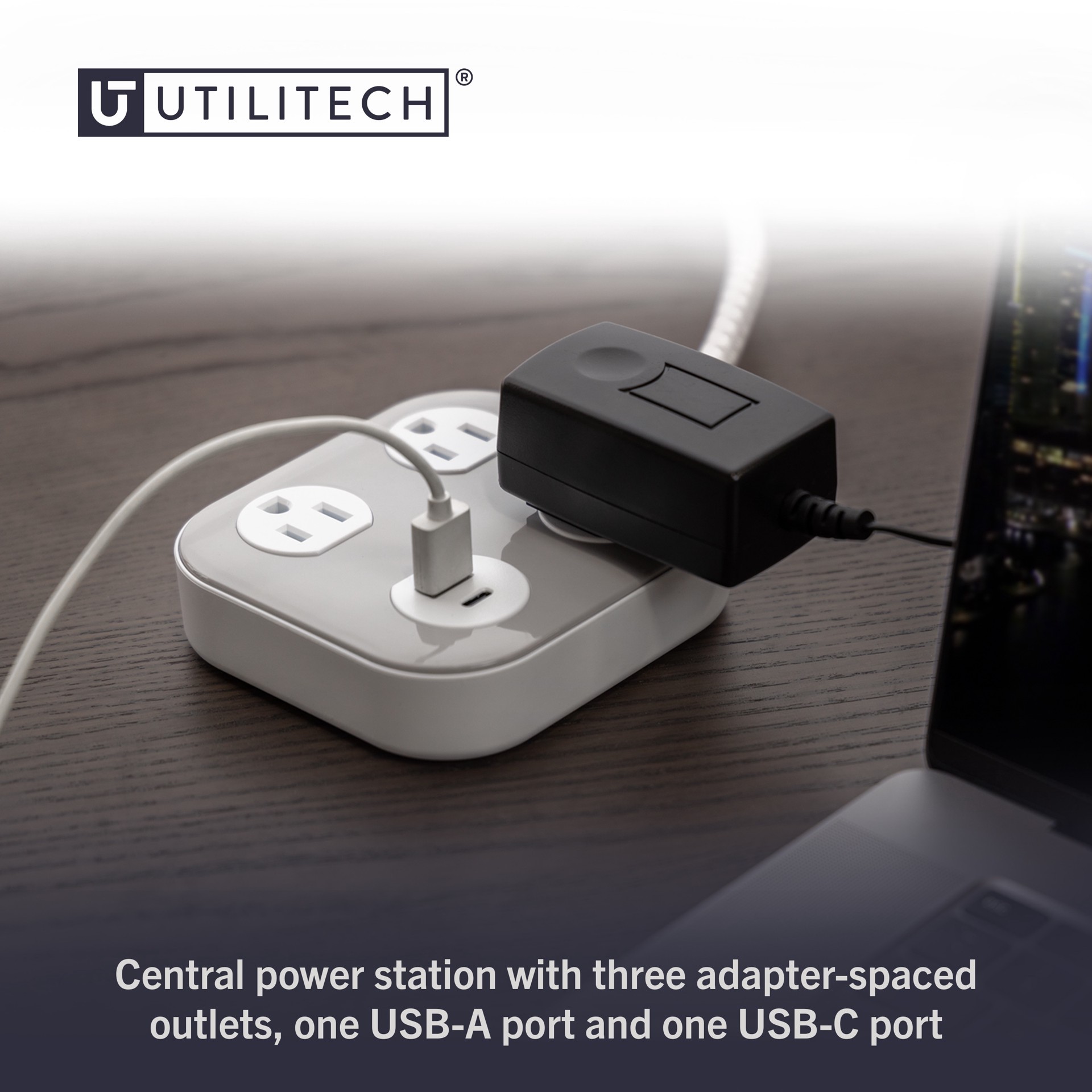 slide 4 of 6, Utilitech 6-ft Surge Protector 3 -Outlet 250 Joules 1875 -Watts White Indoor Wall tap Surge Protector, 1 ct