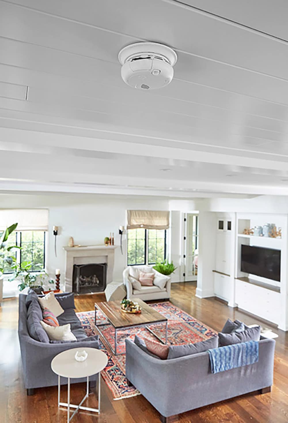 slide 5 of 6, First Alert Hardwired (with Battery Backup) Smart Photoelectric Interconnected Combination Smoke and Carbon Monoxide Detector with Voice Alert, 1 ct