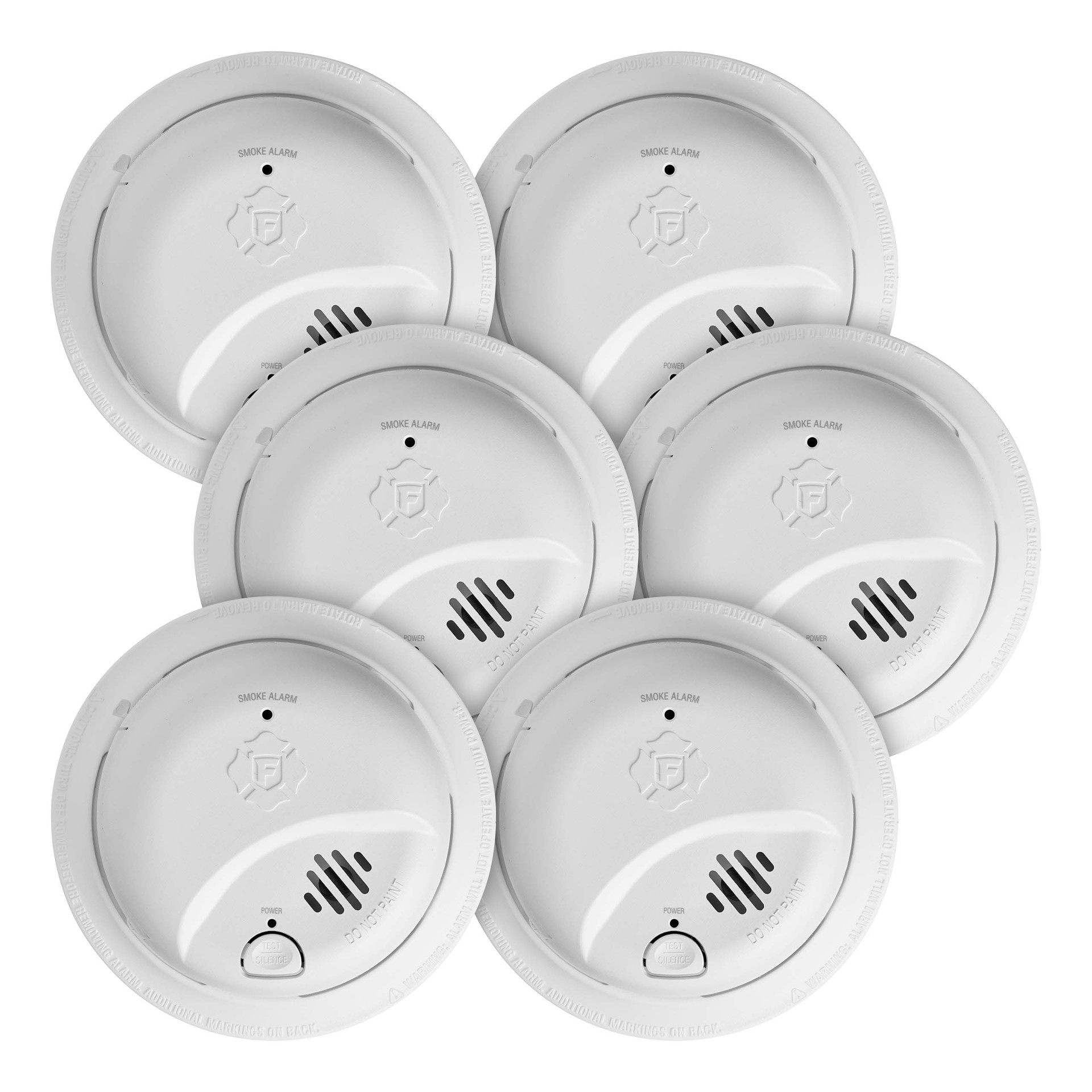 slide 2 of 6, First Alert BRK Hardwired (with Battery Back-up) Ionization Interconnected Smoke Detector (6-Pack), 1 ct
