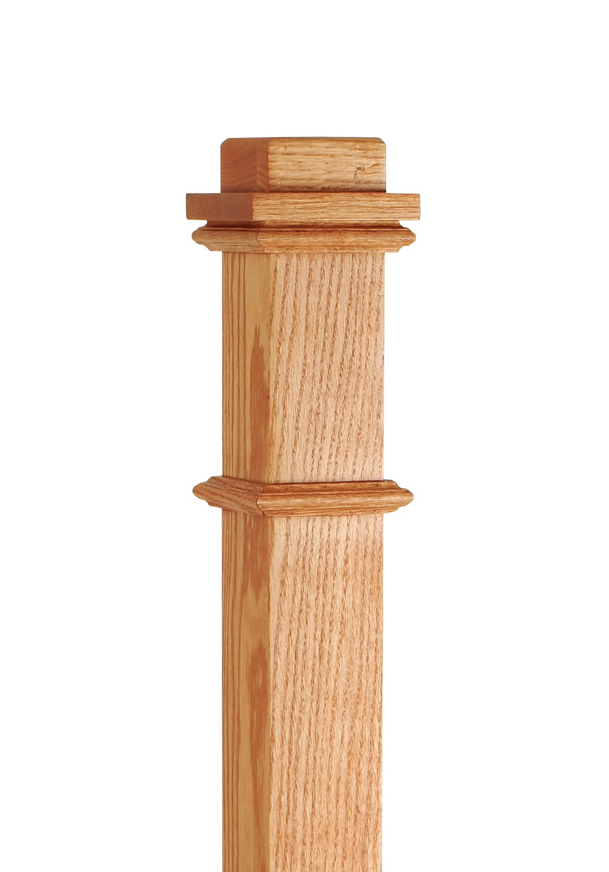 slide 5 of 6, Crown Heritage Craftsman 58-in x 3.25-in Unfinished Red oak Craftsman Universal Stair Newel Post, 1 ct