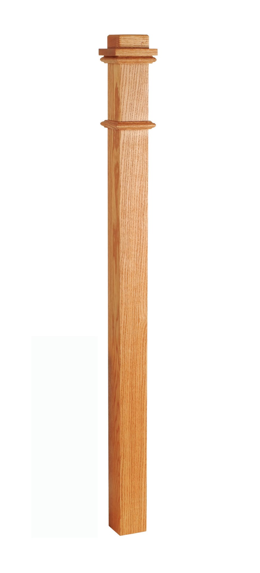 slide 1 of 6, Crown Heritage Craftsman 58-in x 3.25-in Unfinished Red oak Craftsman Universal Stair Newel Post, 1 ct