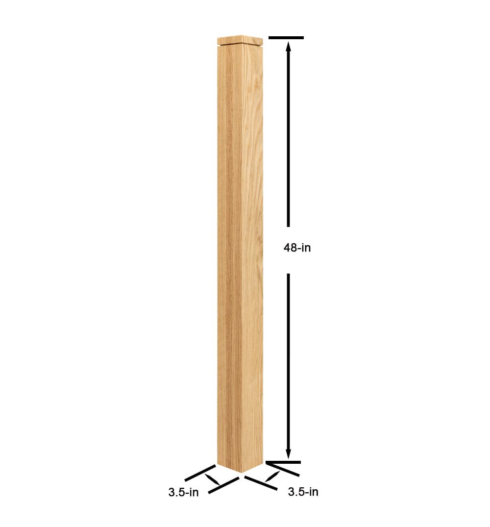 slide 4 of 6, Crown Heritage Craftsman 48-in x 3.5-in Unfinished Red oak Craftsman Starting Stair Newel Post, 1 ct