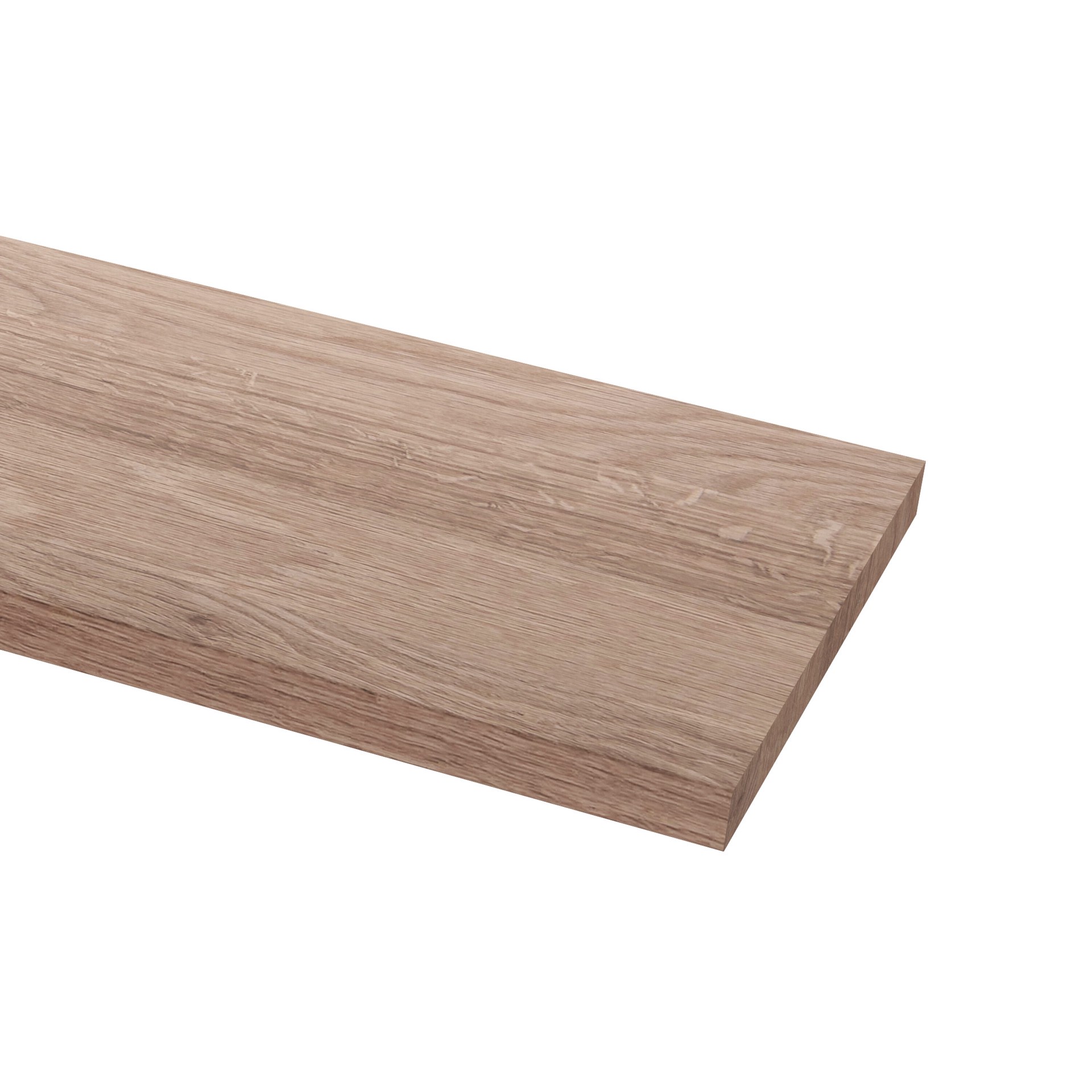 slide 4 of 6, RELIABILT Craftsman 42-in x 11.5-in x 1.03-in Unfinished White oak No return Square edge Stair Tread, 1 ct