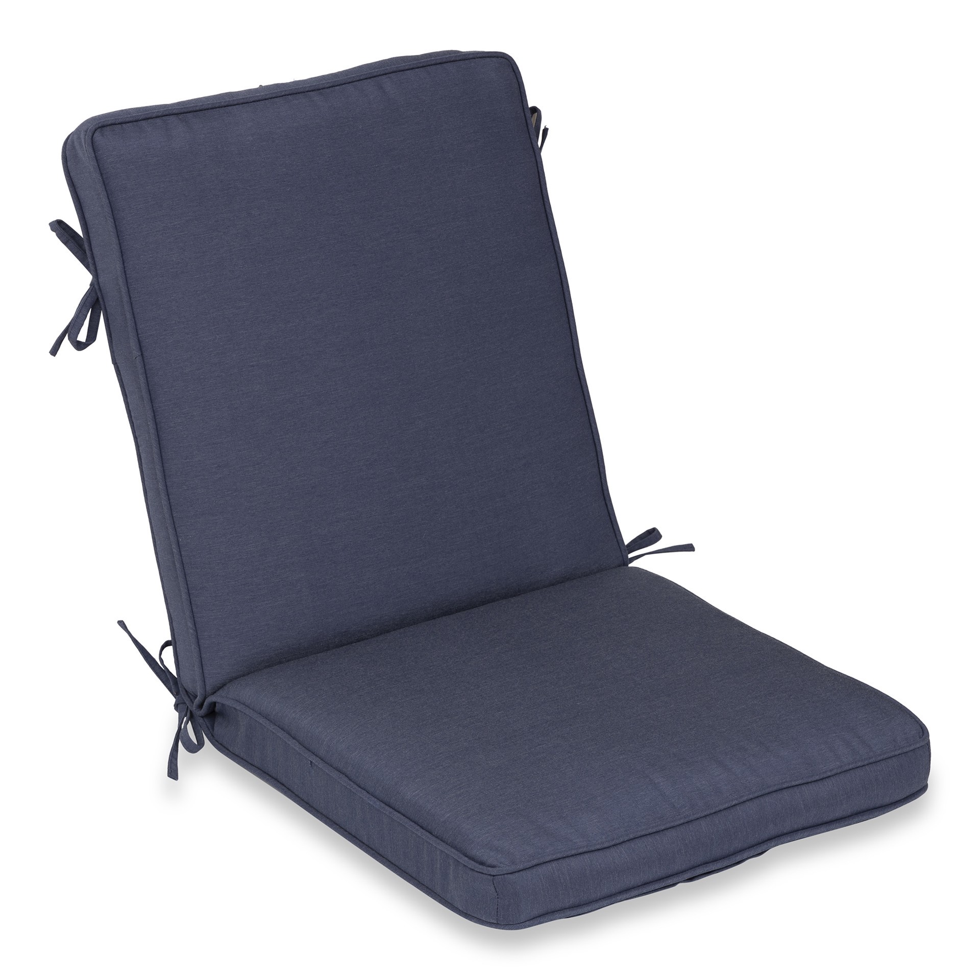 slide 1 of 6, allen + roth 20-in x 21-in Navy High back patio chair cushion, 1 ct