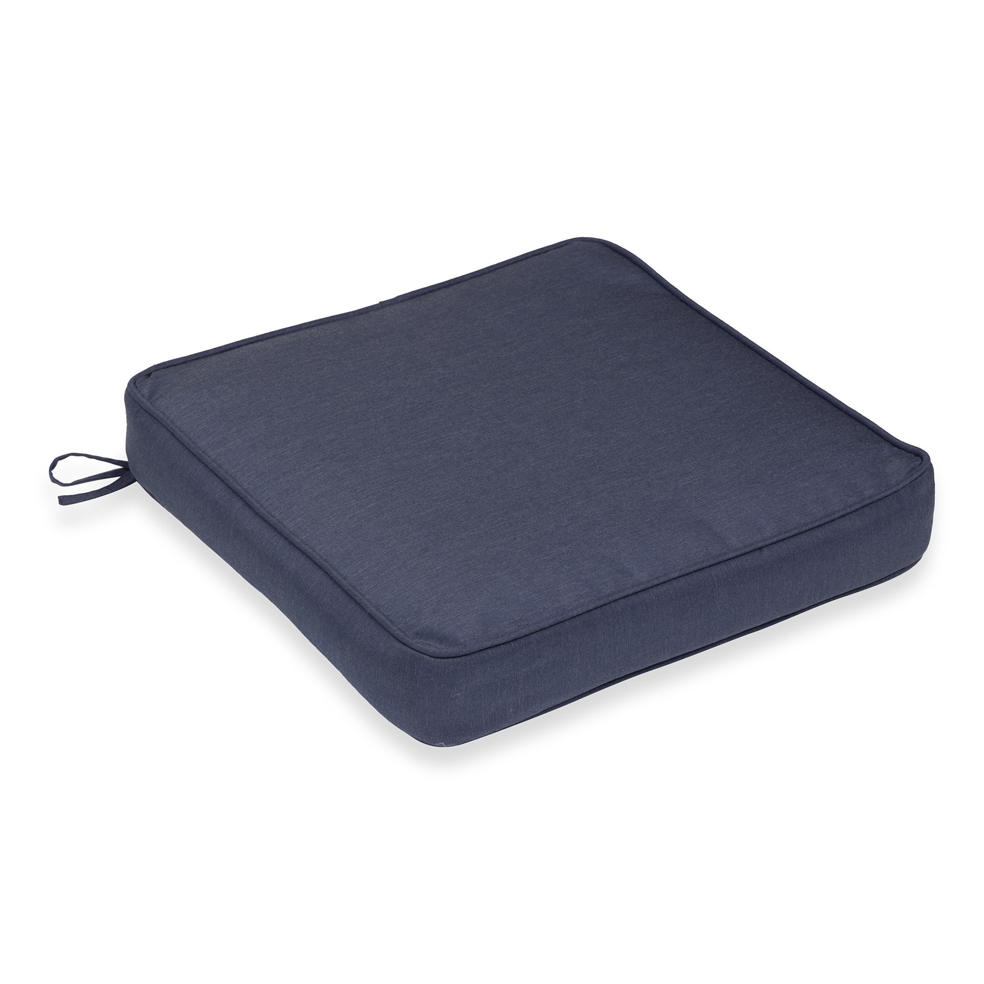 slide 1 of 6, allen + roth 19.5-in x 20-in Navy Patio chair cushion, 1 ct