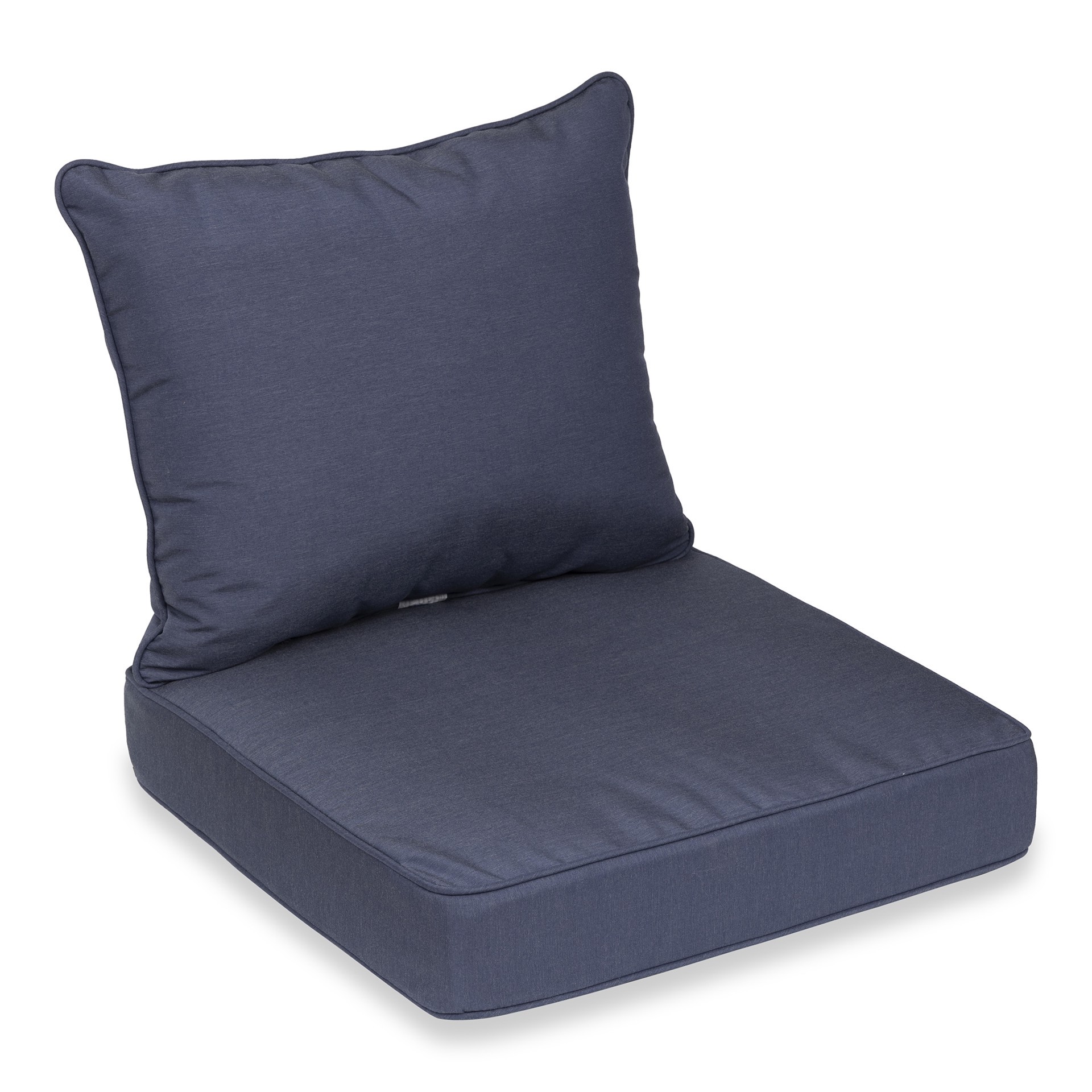 slide 1 of 6, allen + roth 25-in x 25-in 2 -Piece Canvas Deep seat patio chair cushion, 1 ct