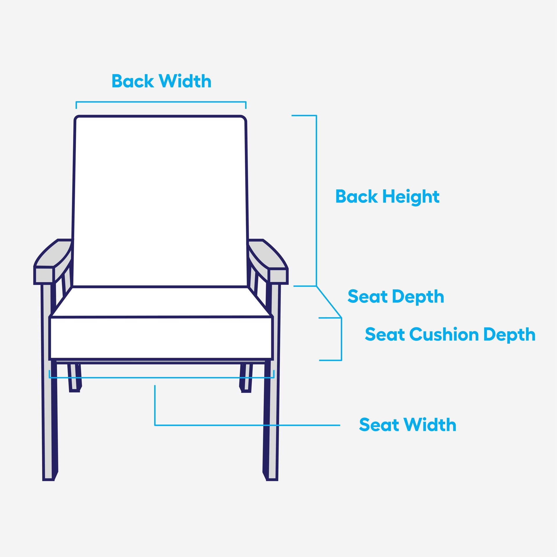 slide 5 of 6, allen + roth 25-in x 25-in 2 -Piece Canvas Deep seat patio chair cushion, 1 ct