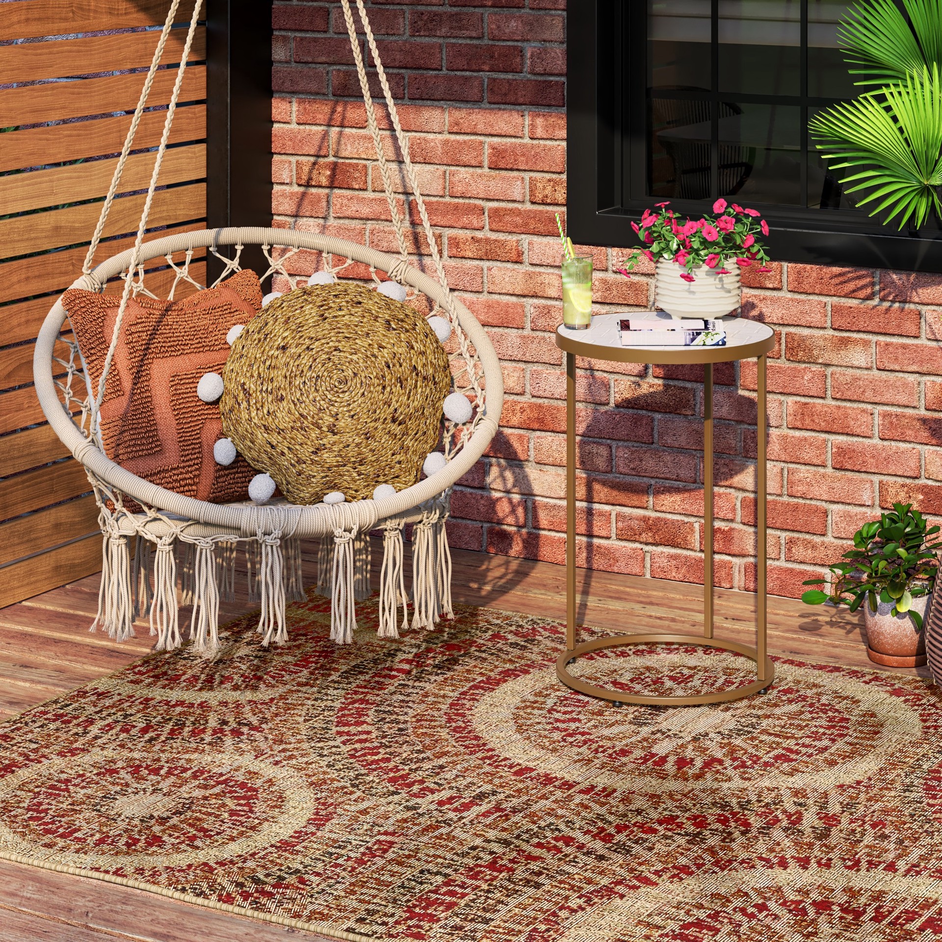 slide 4 of 6, Origin 21 Unbranded Solid Tan Round Summer Throw pillow, 1 ct