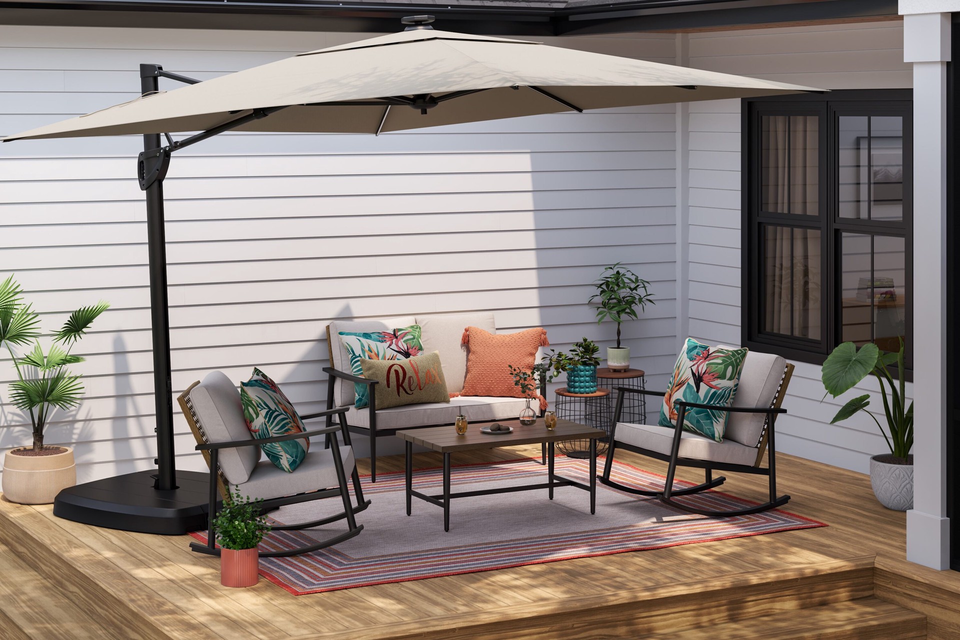 slide 5 of 6, allen + roth Floral Paradise Garden Square Throw Pillow, 1 ct