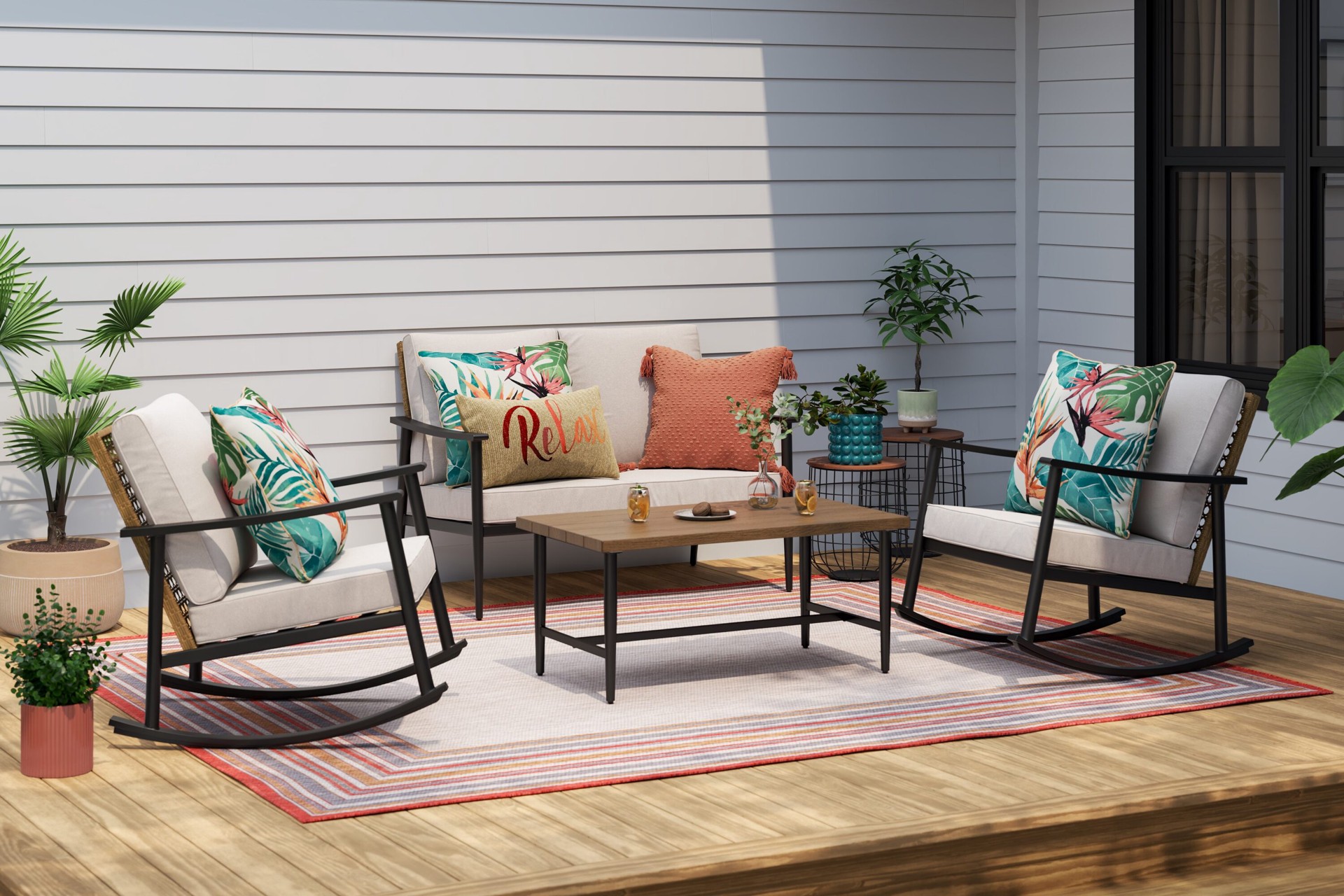 slide 3 of 6, allen + roth Floral Paradise Garden Square Throw Pillow, 1 ct